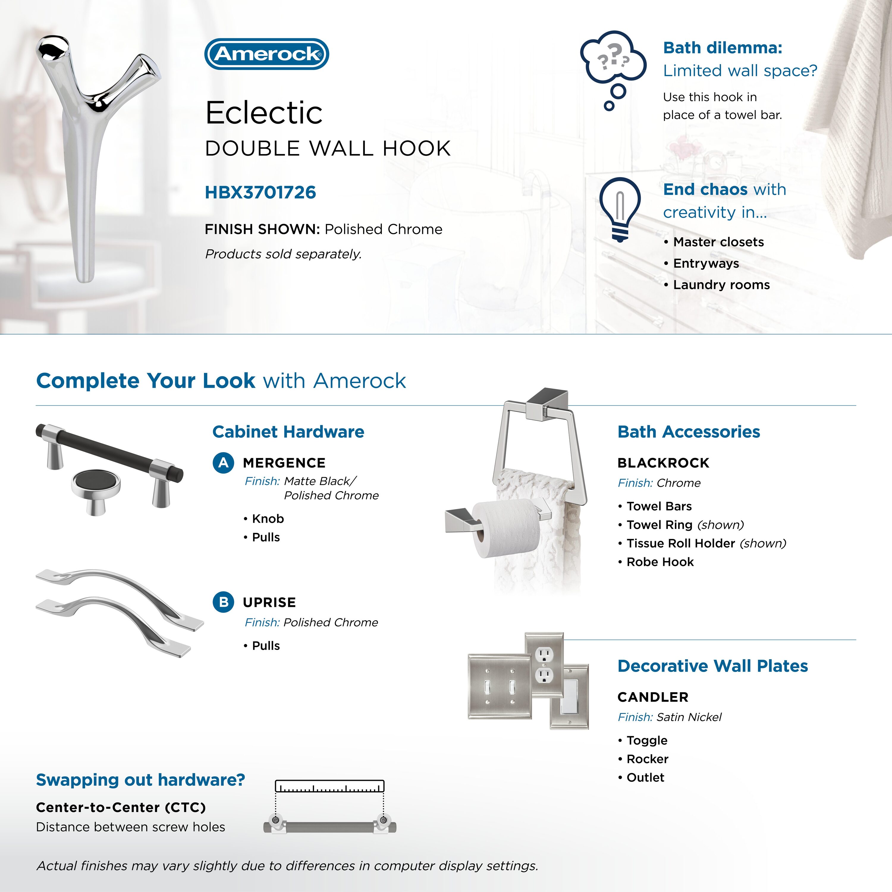 Amerock HBX3701726 Decorative-Wall-Hooks - View #6