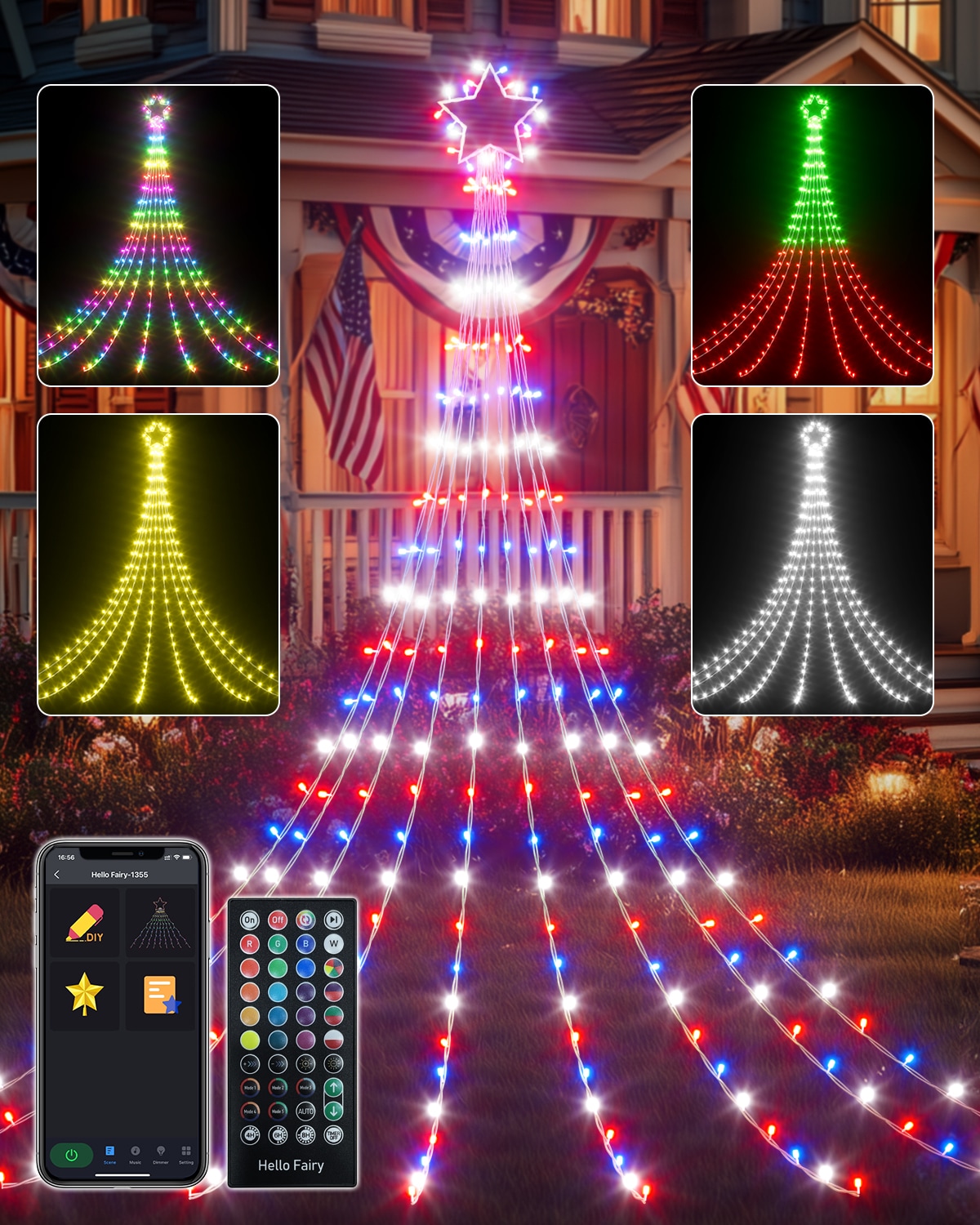 Avatar Controls ABSL12 236 -Count 11.8-ft Multi-function Multicolor LED Plug-In Christmas String Lights Timer