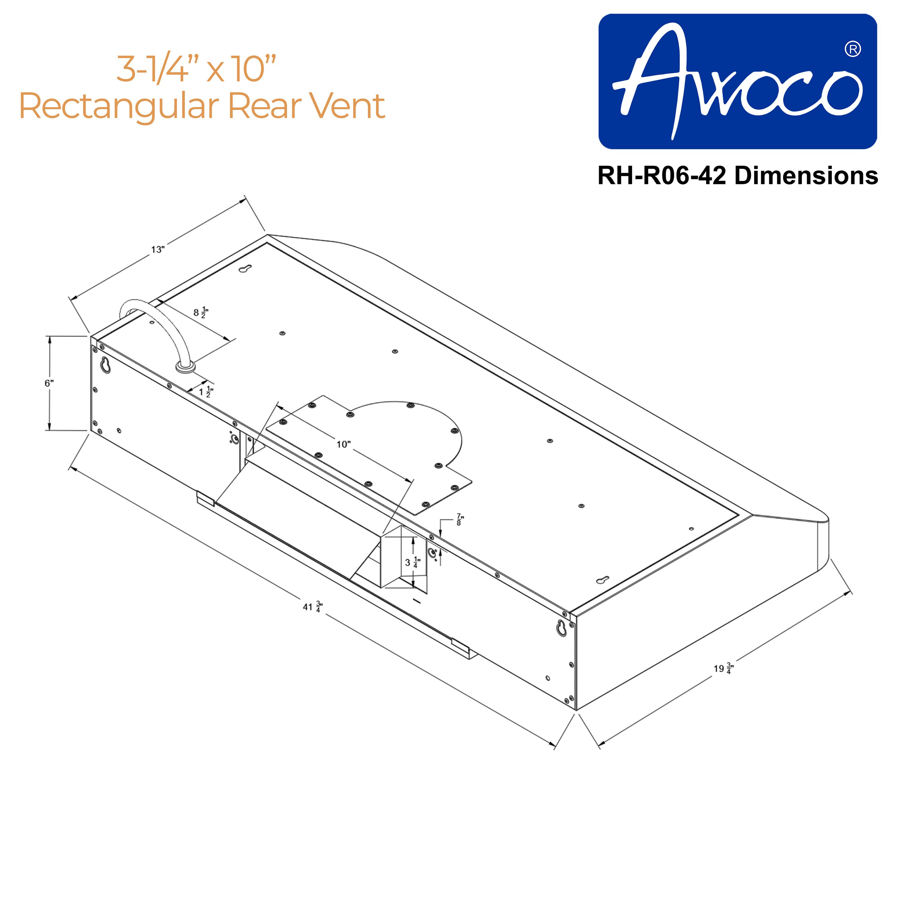 Awoco RH-R06-42 Undercabinet-Range-Hoods - View #5