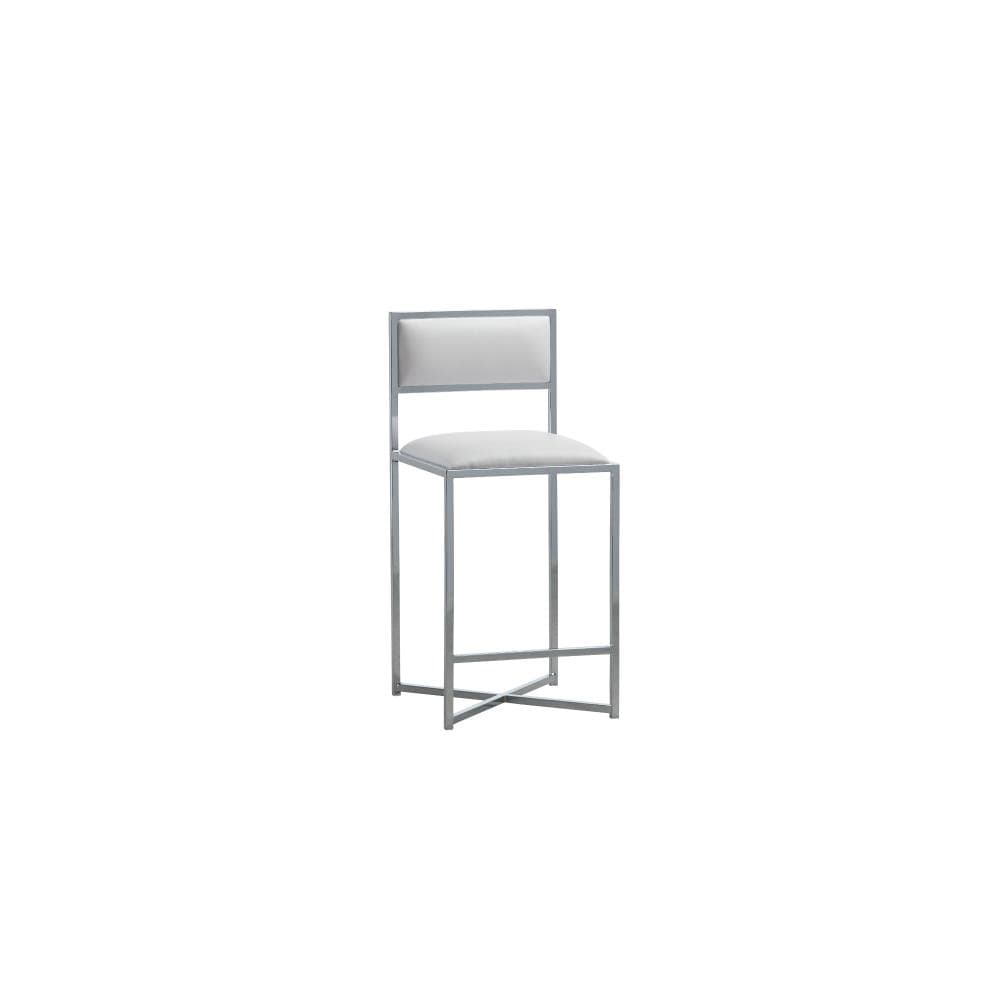 Modus Furniture 1AA470X Amalfi Set of 2 White Counter height Upholstered Metal Bar Stool