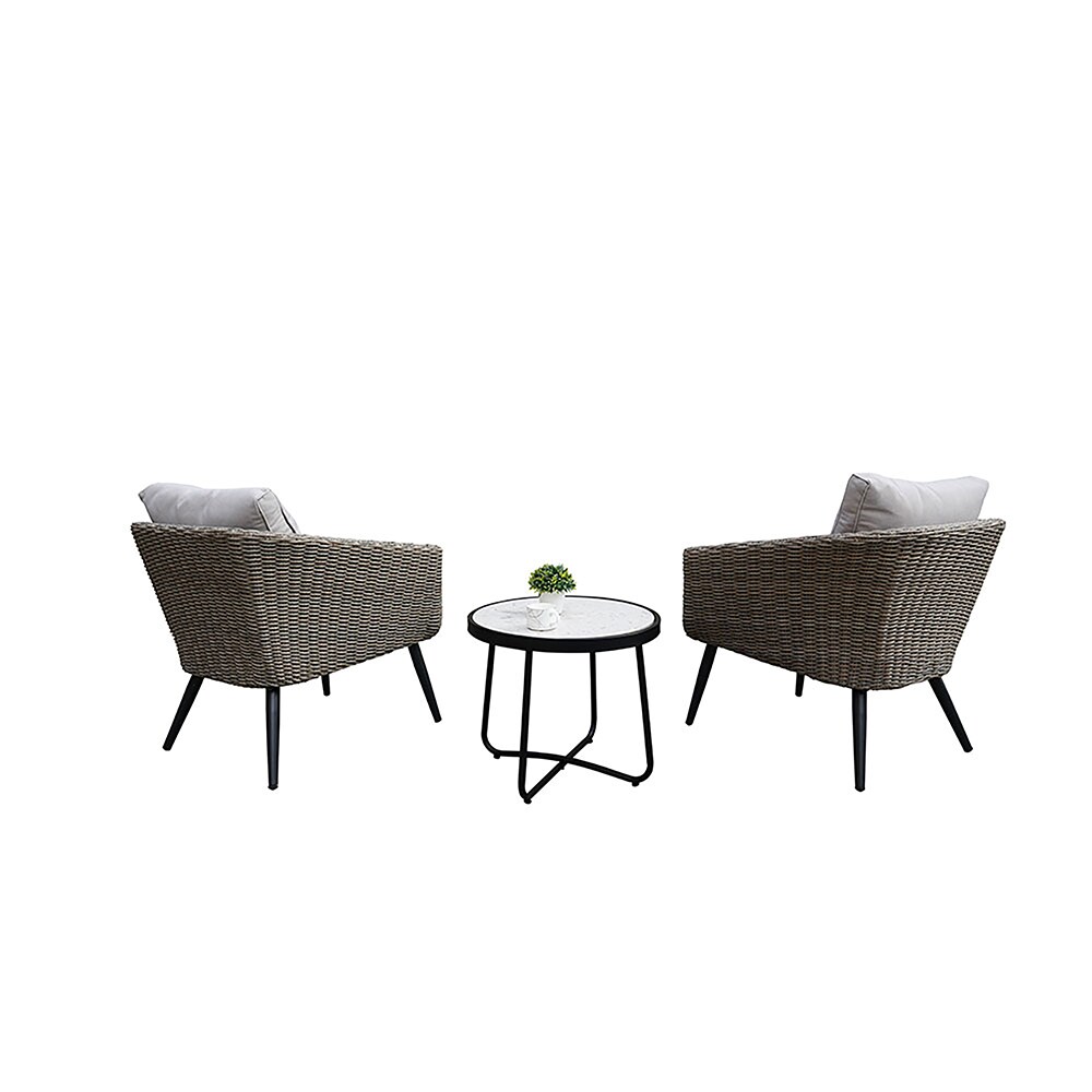 CASAINC ZY-44 Dining Set of 2 Rattan Dining Chair with White Woven Seat