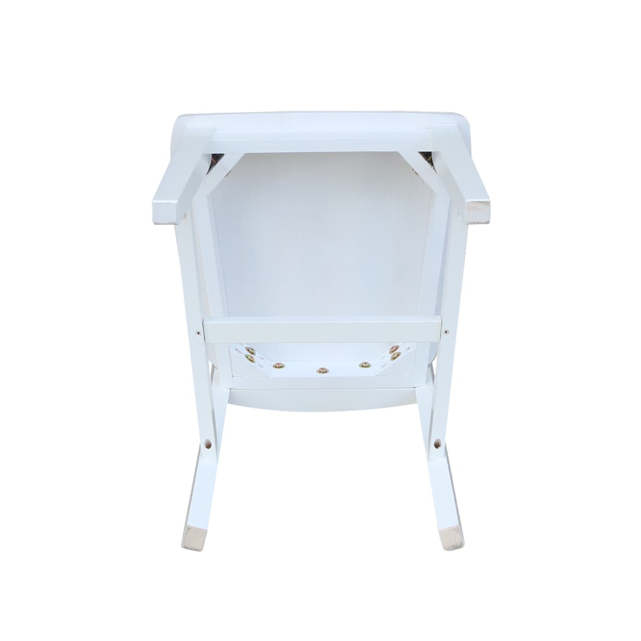 White High Back Solid Wood Slat Dining Chair Set