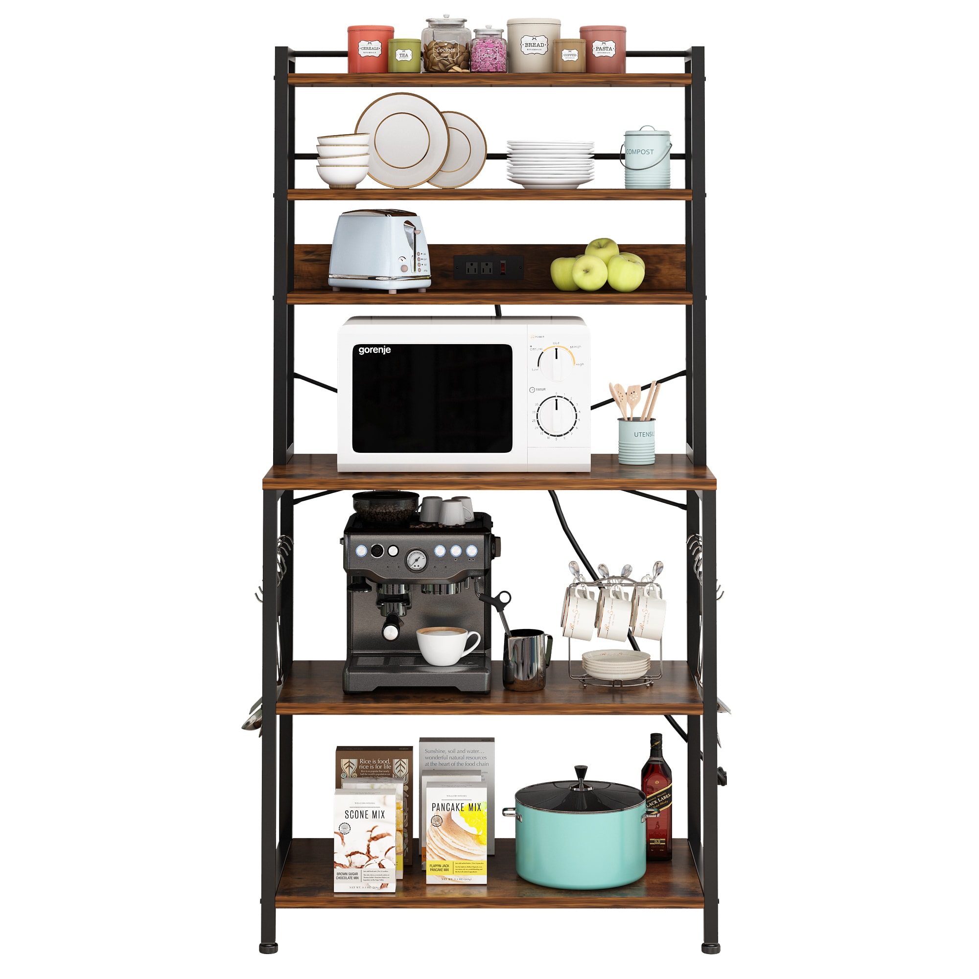 Winado LO1G51000469 Traditional Brown Iron Bakers rack