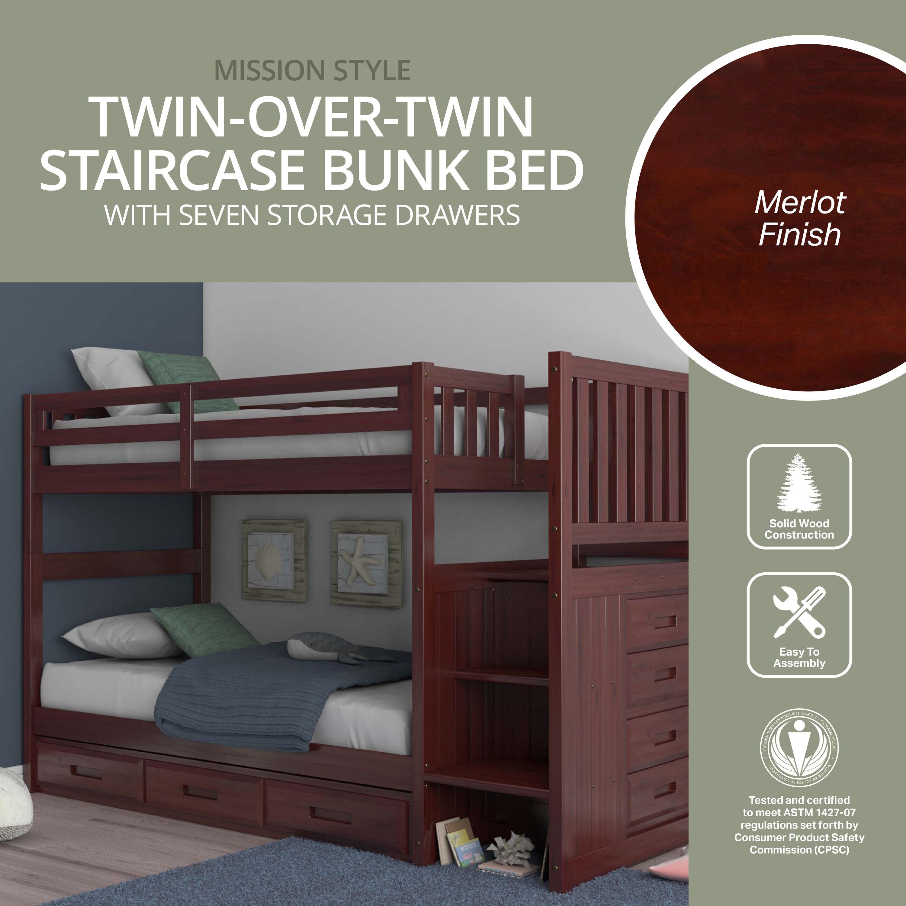 A Furniture Classics 82817TTK3-22 Bunk-Beds - View #4