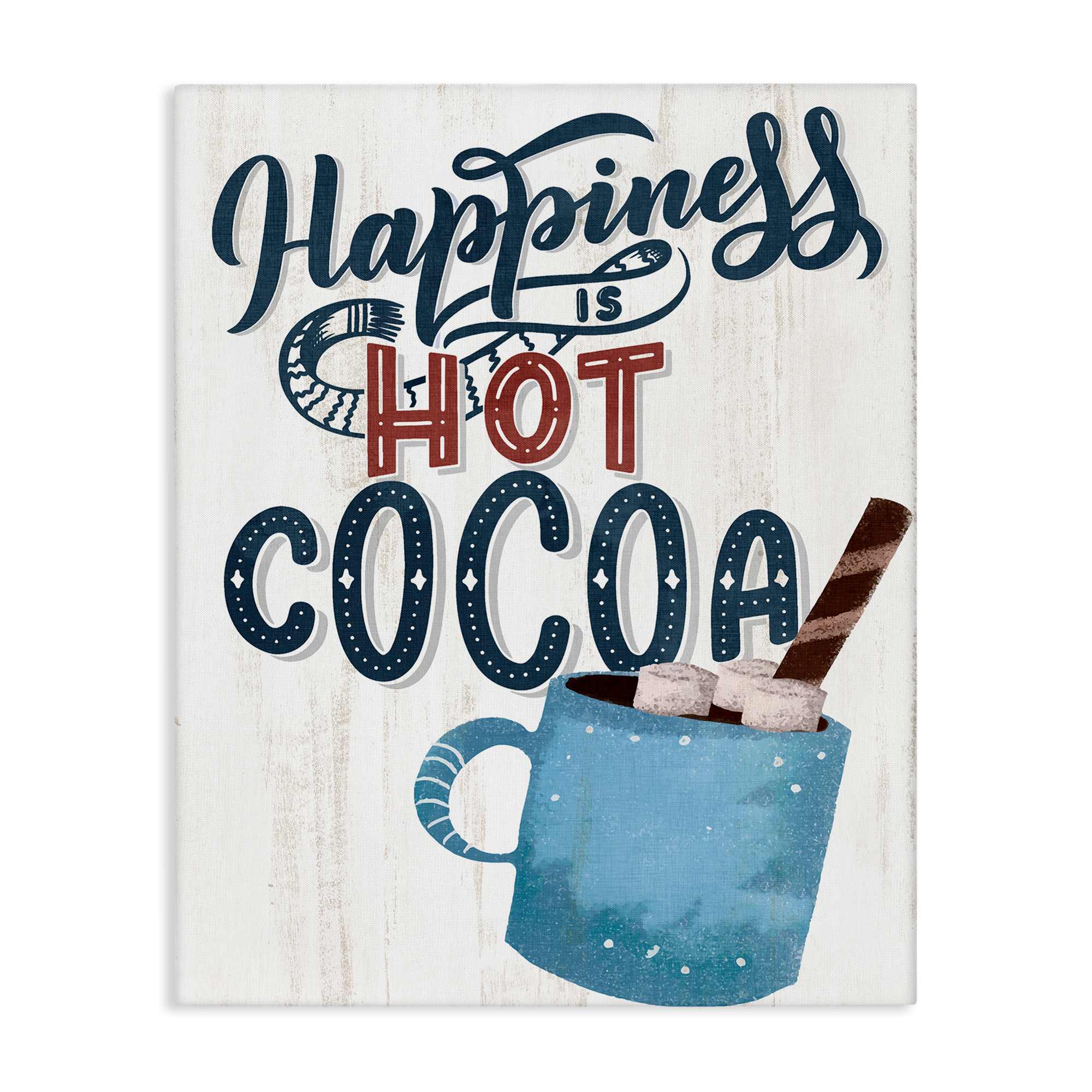 Stupell Industries BS-517-CN-16X20 Happiness Is Hot Cocoa Canvas Wall Art By Kim Allen 16 x 20