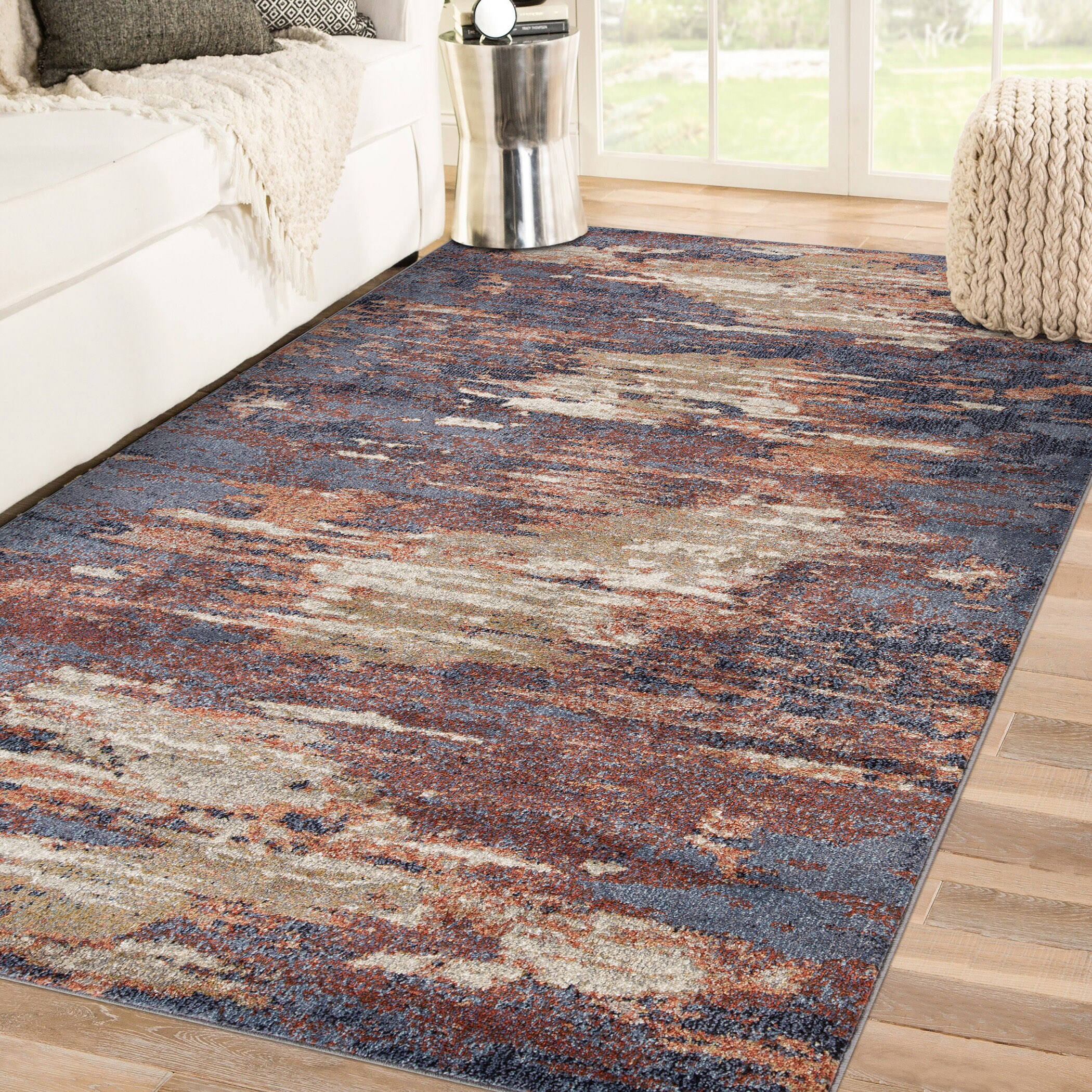 Amer Rugs JOR5110211 2 x 3 (ft) Rust Rectangular Indoor Abstract Mid-Century Modern Area rug