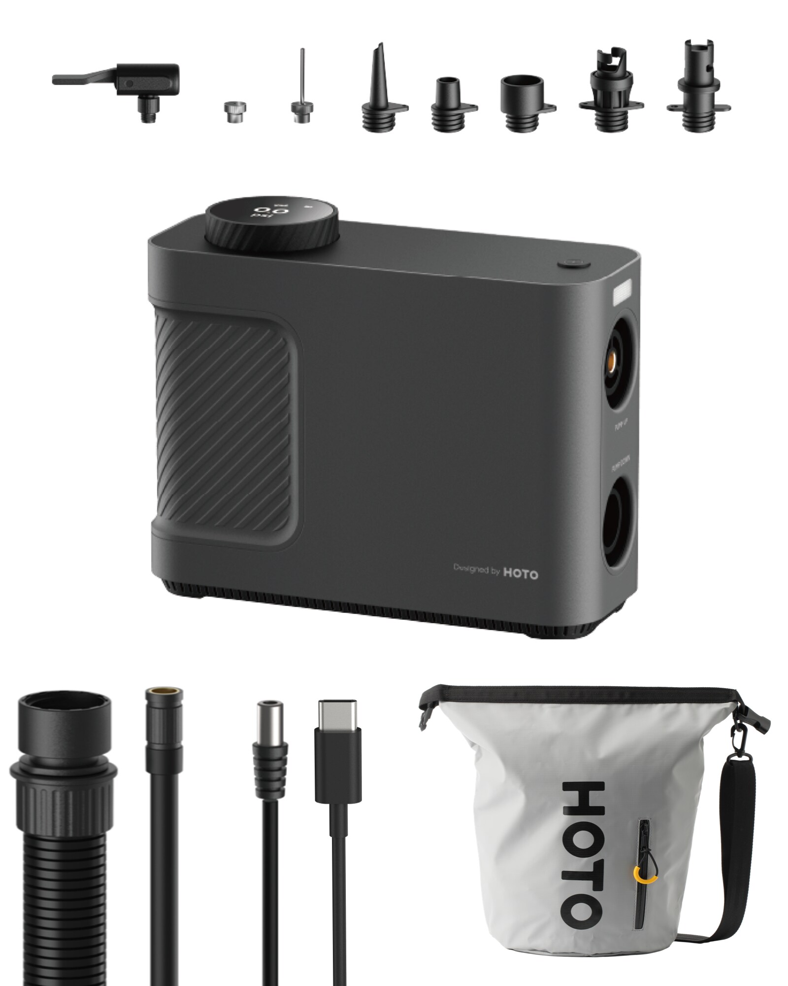 HOTO QWCQB002 Air Pump Master, Portable Cordless 10.5-volt Li-ion Air Inflator (Power Source: Battery )