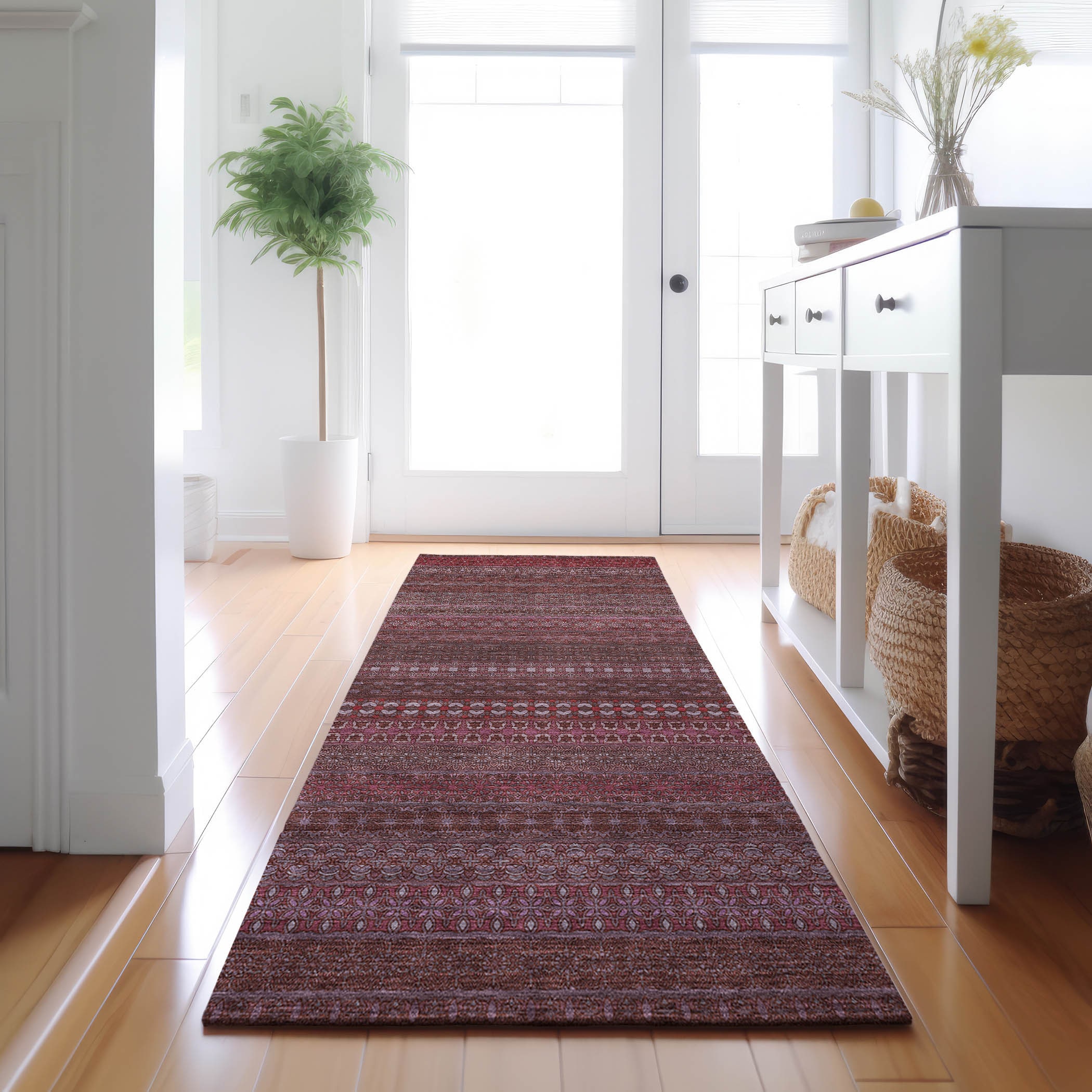Addison Rugs AMF566TE2X8 Mayfield AMF566TE 2 x 7 (ft) Loomed Polyester Teal Rectangular Indoor Geometric Machine washable Area rug