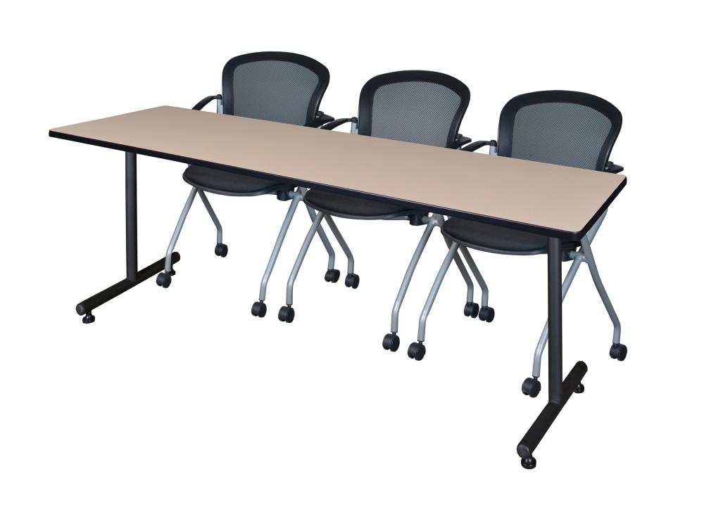 Regency MKTRCT8424BE23BK Training Off-white 4-Person Training Table (84-in W x 29-in H)