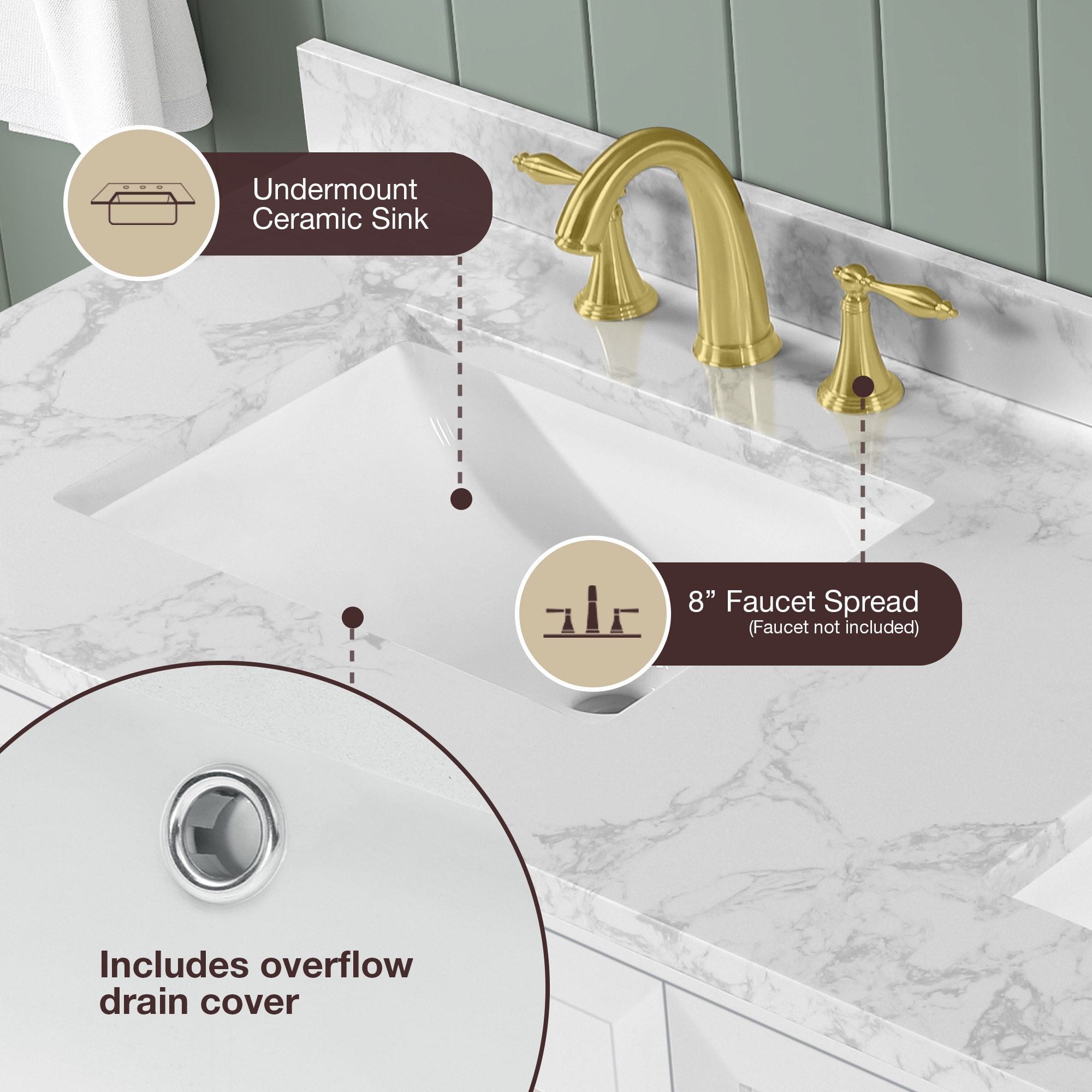 allen + roth LANCASHIRE 60W Bath-Vanity-Combo - View #6