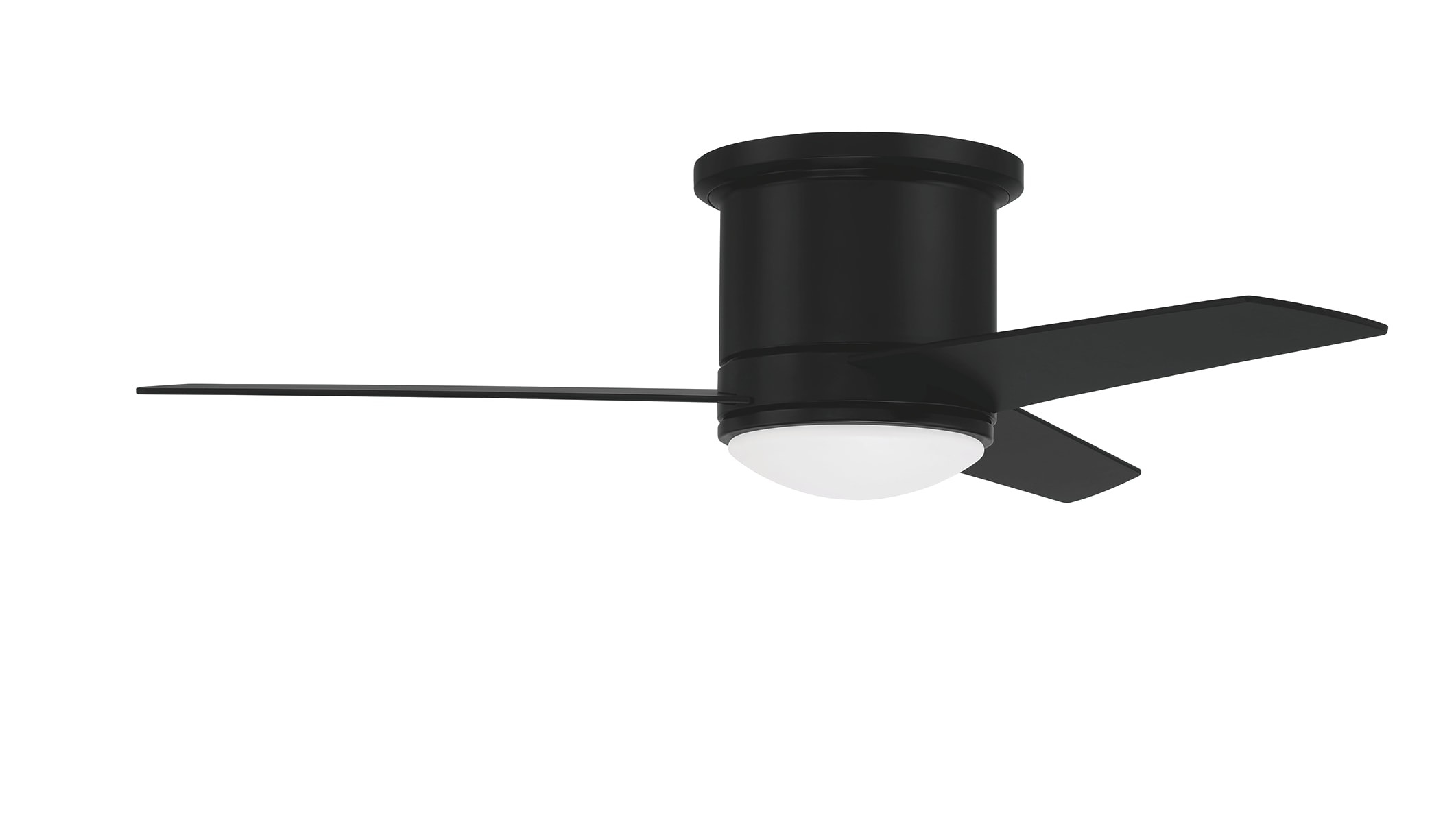 Cole II 44-in Flat Black Integrated LED Indoor/Outdoor Flush Mount Ceiling Fan with Light and Remote (3-Blade) | - Craftmade CLE44FB3