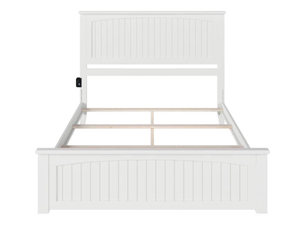 Nantucket White Queen Wood Frame Bed with Headboard