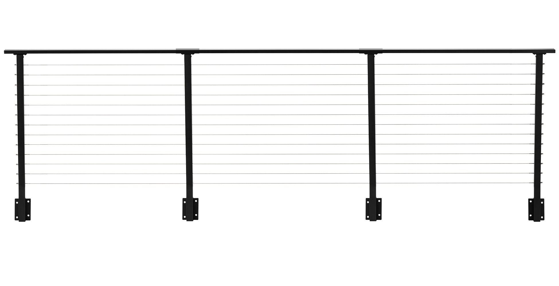 CityPost CP-16-B-D-F-42 Face Mount 16-ft x 42-in Black Steel Deck Cable Rail Kit