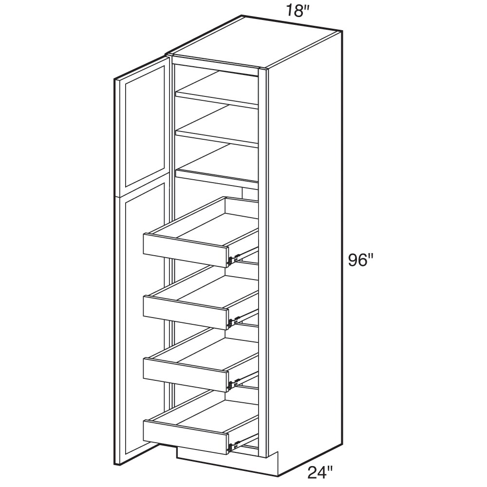 Norfolk Assembled 24 in. W x 96 in. H x 24 in. D Plywood Pantry Cabinet in Painted White