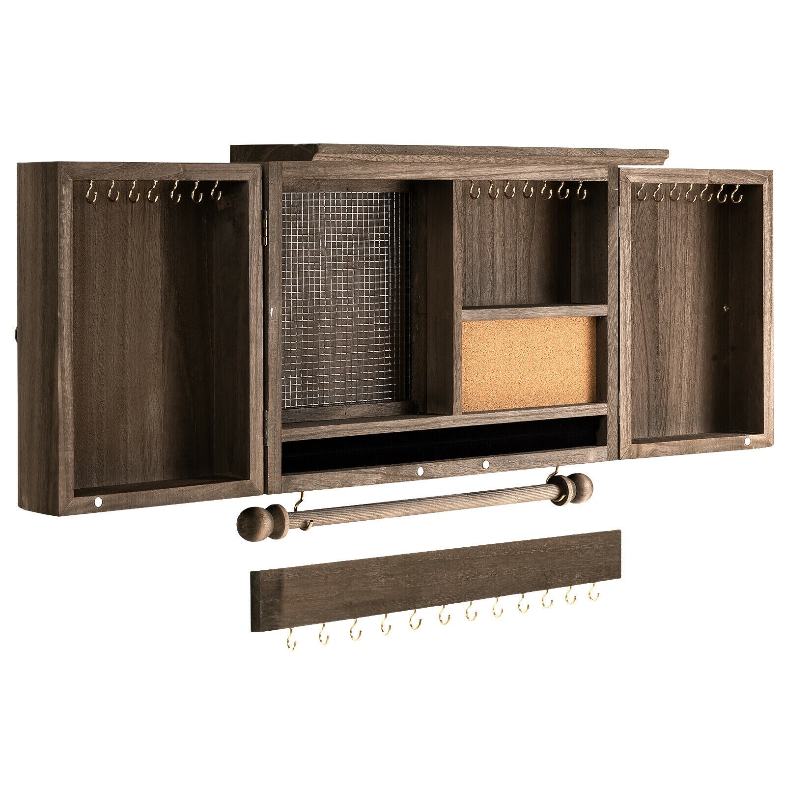 CASAINC HYSN-66037BN Brown Jewelry Armoire