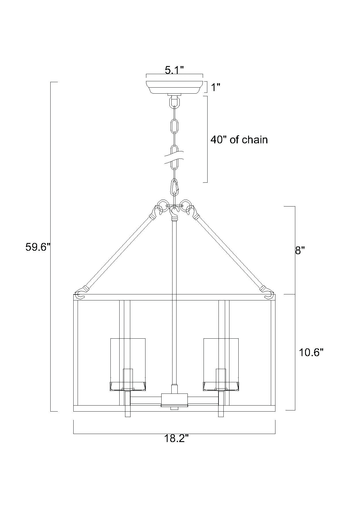 Oil Rubbed Bronze 4-Light Hexagon Cage Chandelier