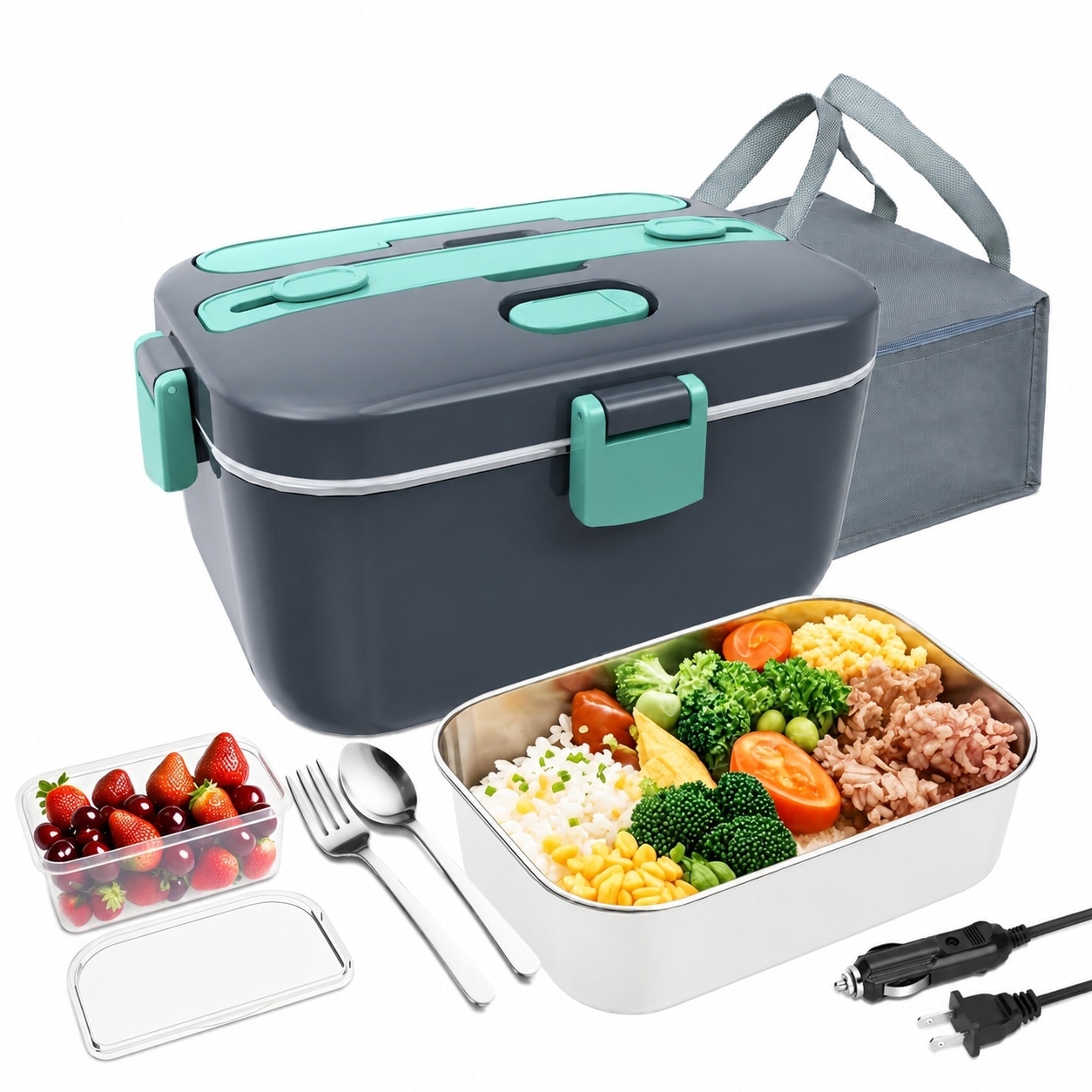 Baginizer 100W Fast Heating Electric Lunch Box 1.8L Large Capacity ...