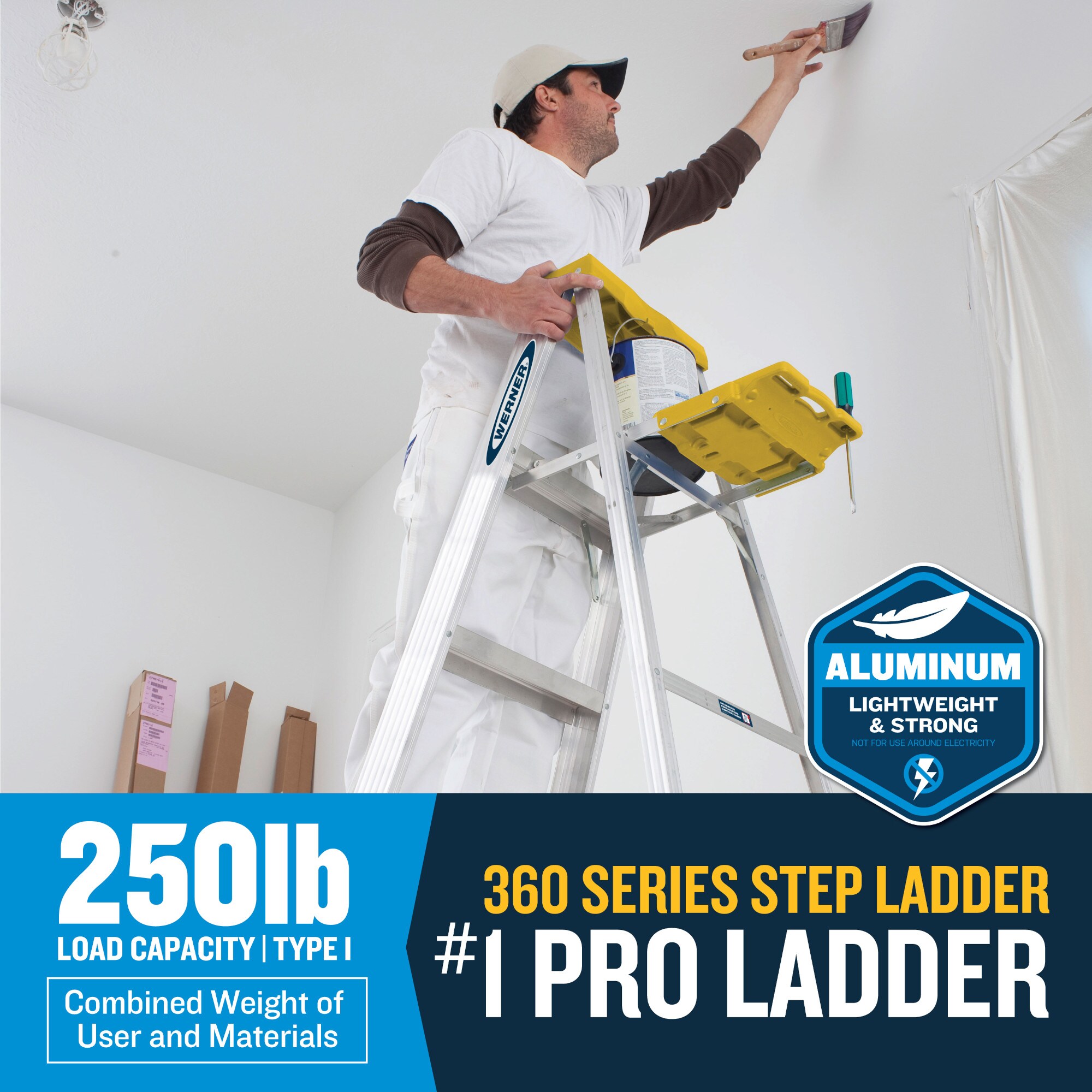 Werner 360 8-ft Aluminum Type 1- 250-lb Load Capacity Step Ladder