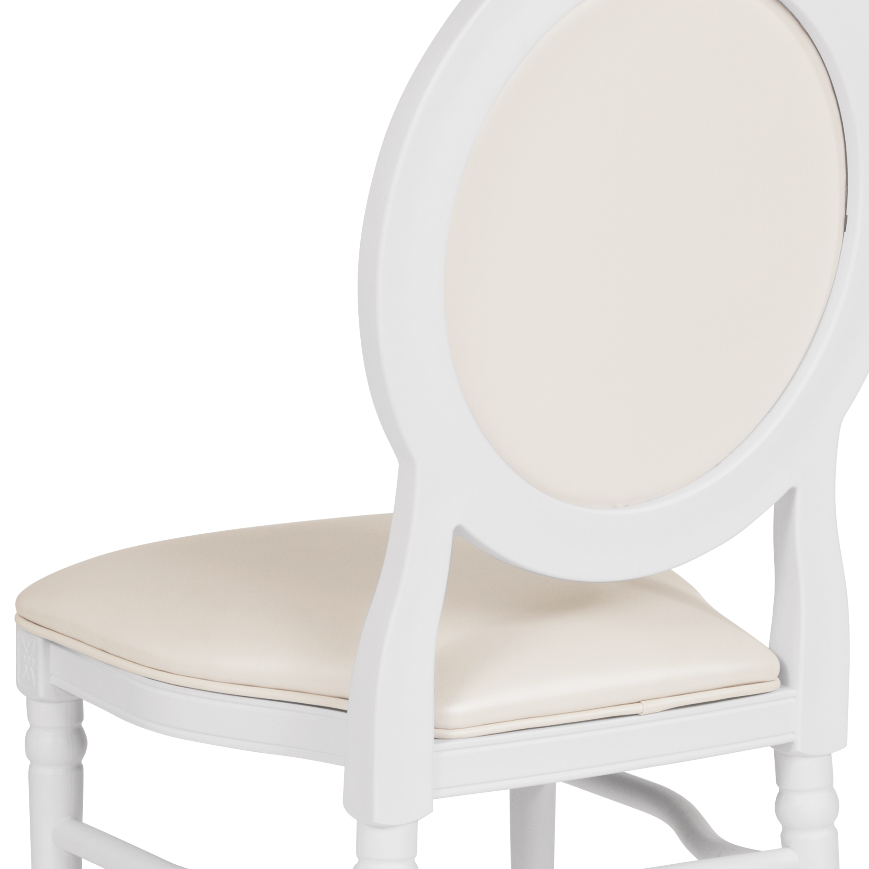  Flash Furniture HERCULES Series 900 lb. Capacity King Louis  Chair with White Vinyl Back and Seat and White Frame - Chairs