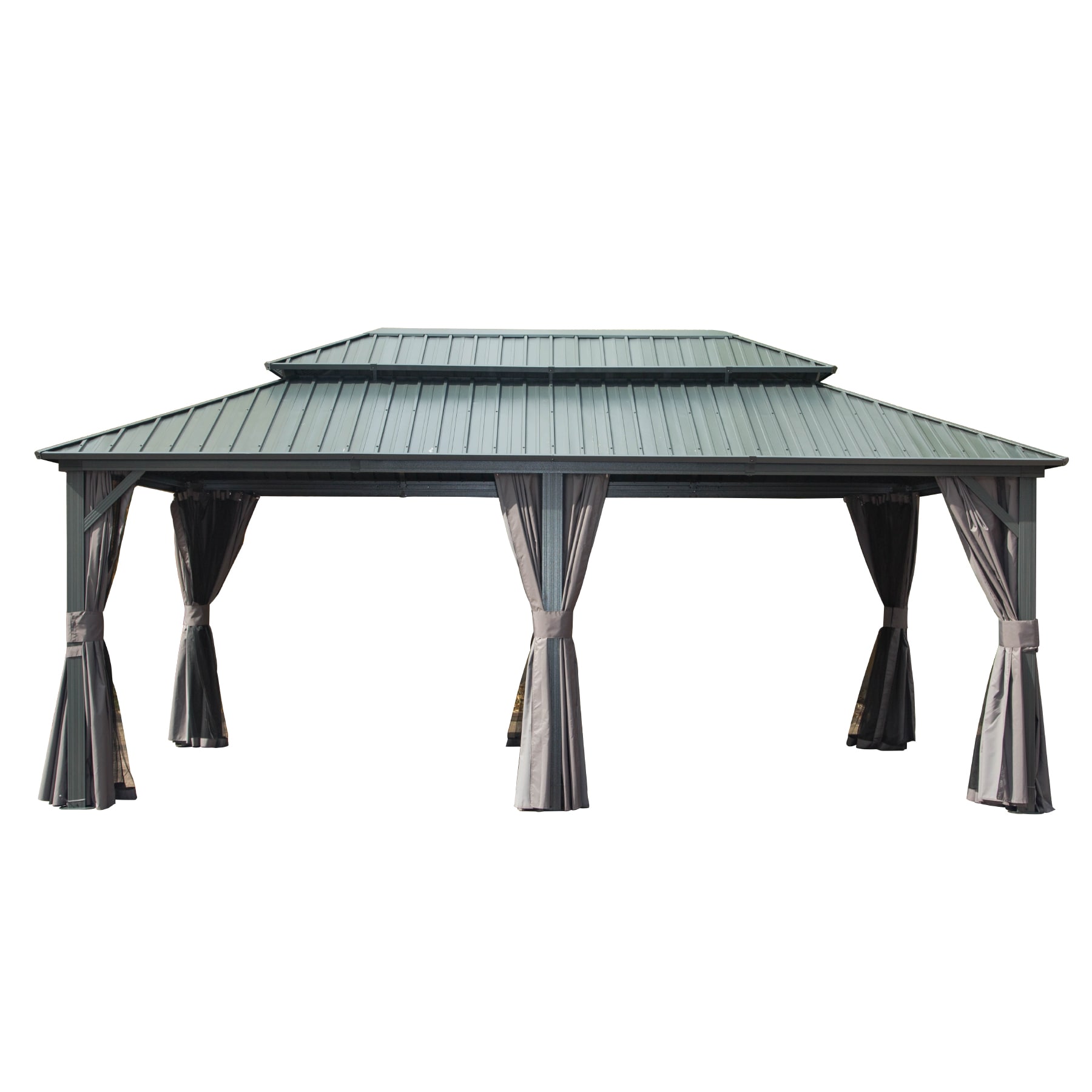 JIMSMAISON BOCPCG34GR 20-ft x 12-ft Gray Rectangle Hardtop Steel Roof