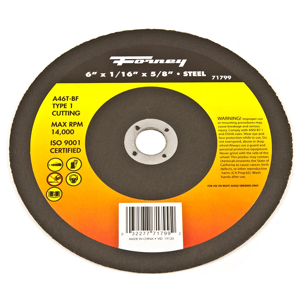 Forney 71799 Cut Off Wheel 6-in Aluminum oxide Cut-off wheel