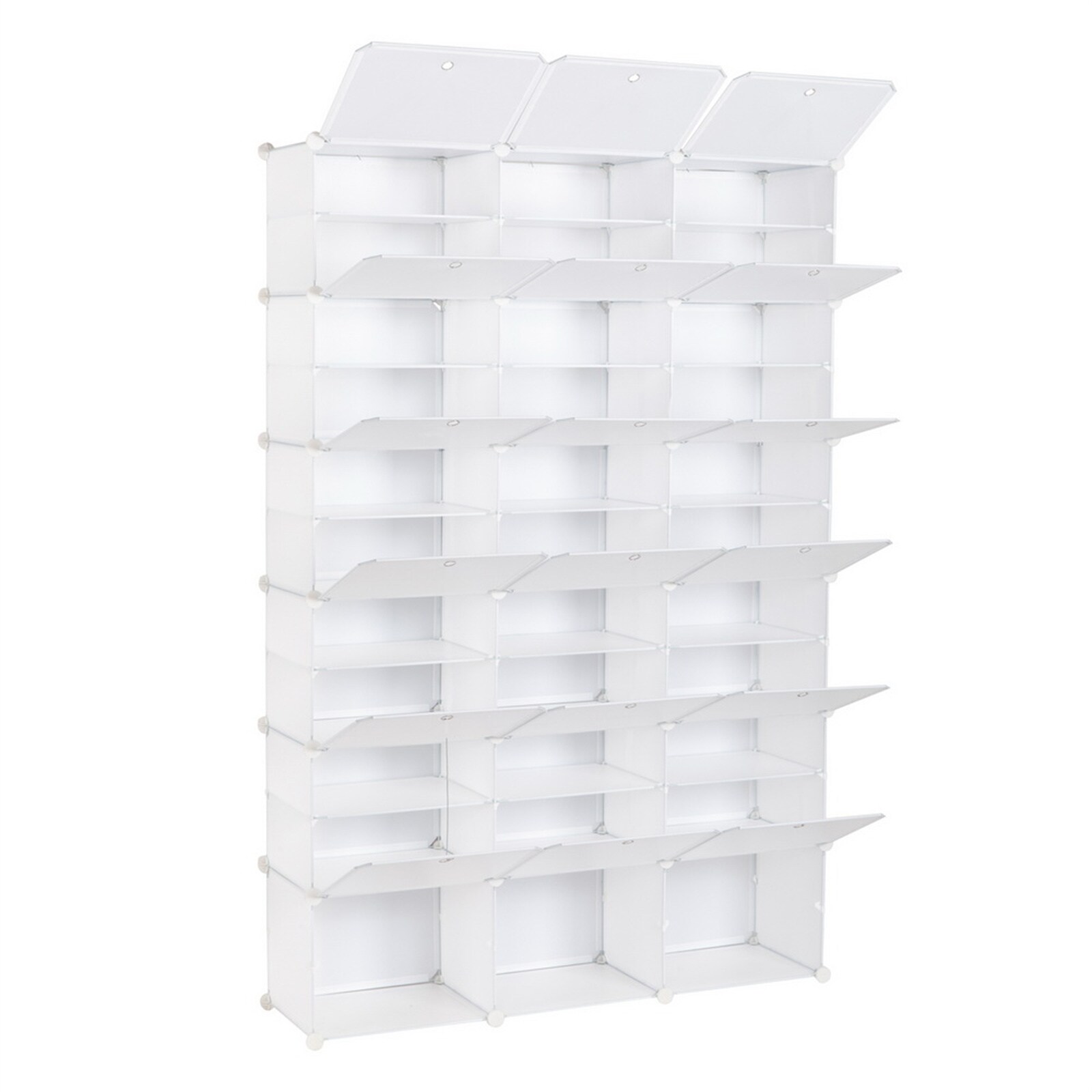 Simplify 71-in H 12 Tier 36 Pair White Metal Over-the-door Shoe Organizer  in the Shoe Storage department at