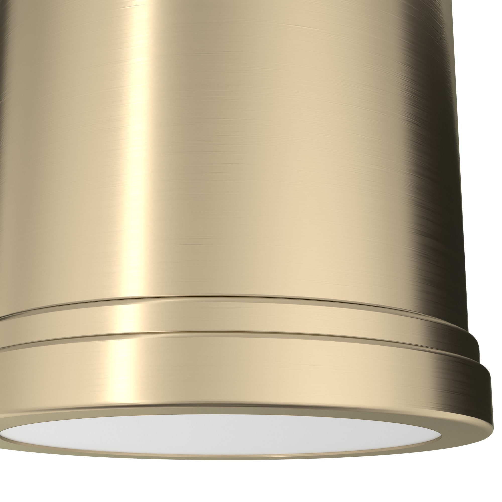 Alturas Gold Painted Cased White Glass Drum Pendant Light