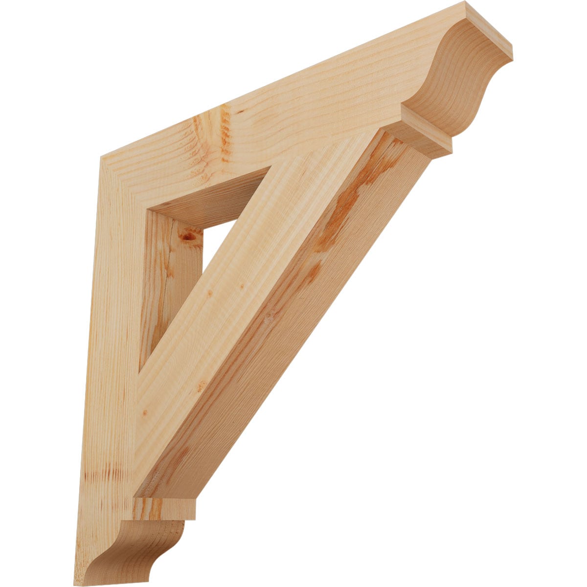 Ekena Millwork BKT04X22X22TRA01SDF Traditional traditional smooth 3-1/2-in x 22-in x 22-in Douglas fir Brown Wood Standard bracket