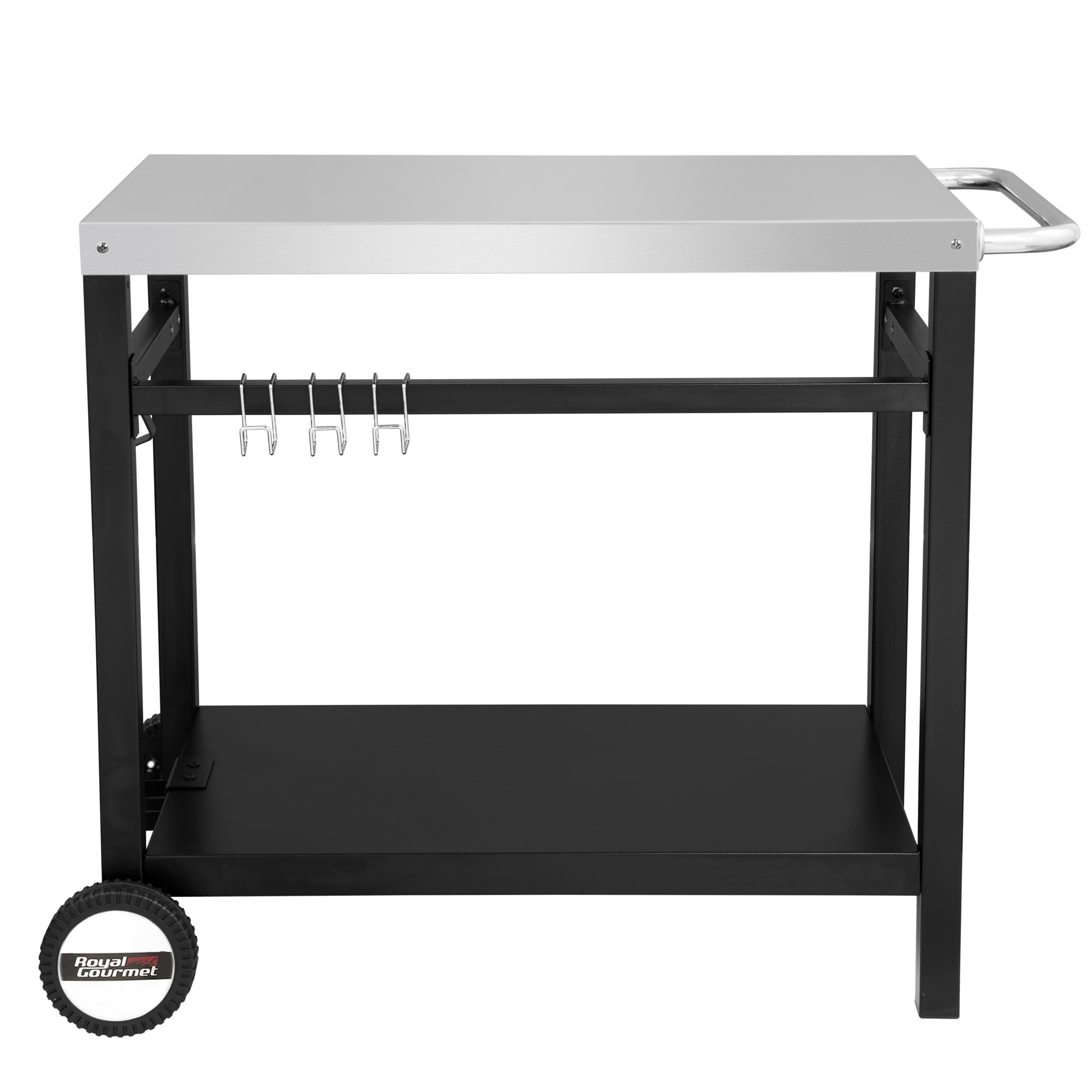 OOX Portable Grill Table with Double-Shelf for Outdoor Prep