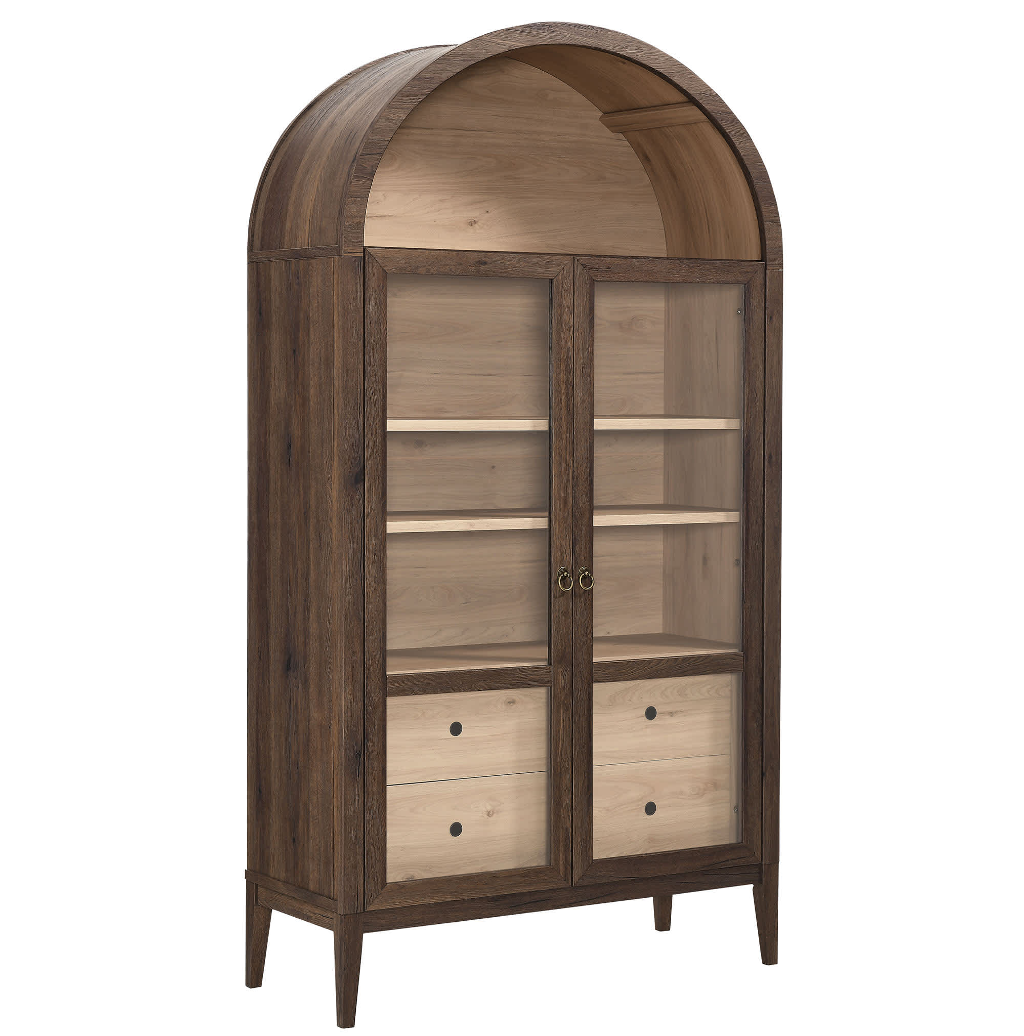 Modway Nolan 74-in Tall Wide Arched Storage Display Cabinet in Walnut Light Oak #EEI-7168-WAL-LOA