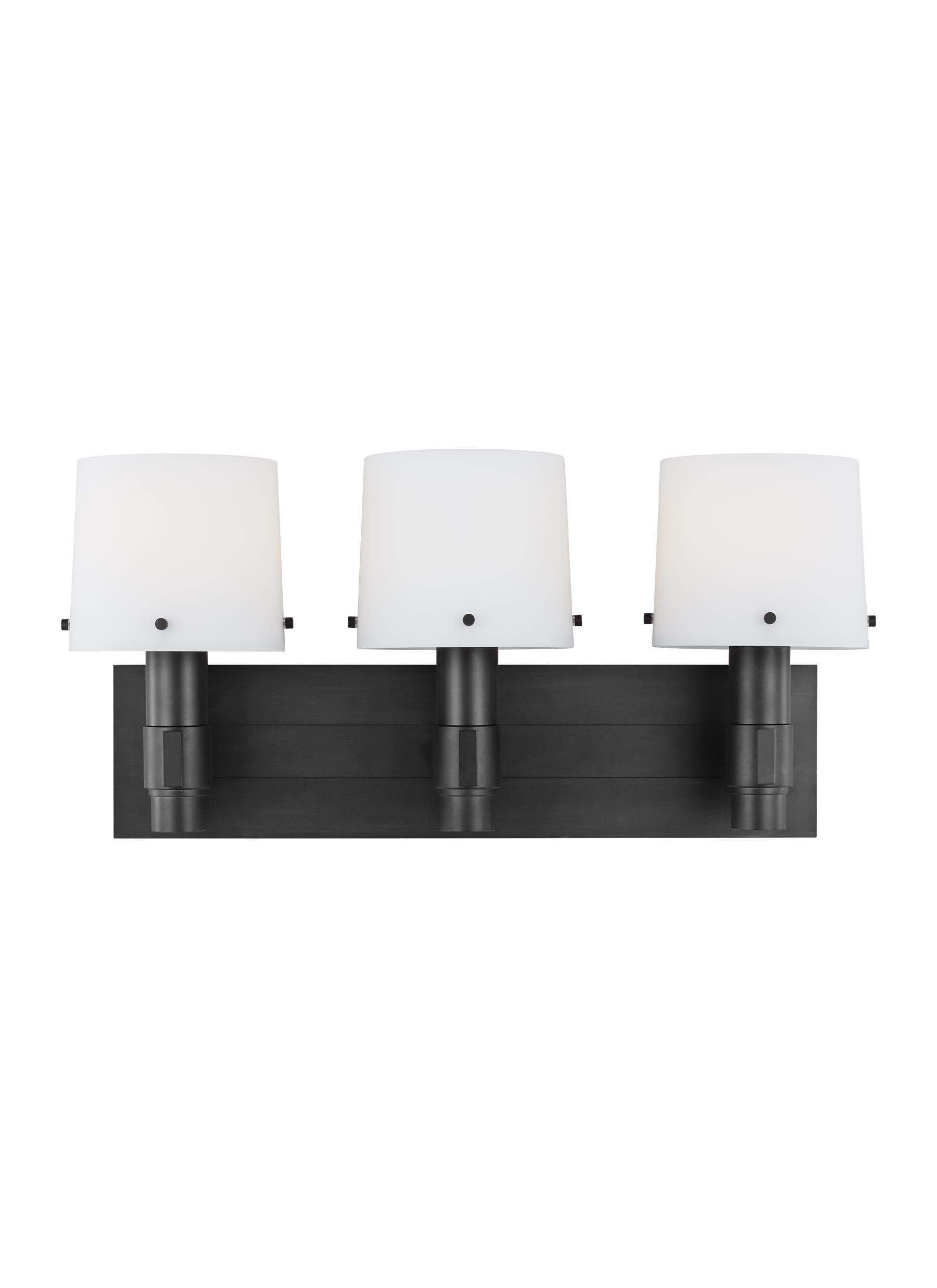 Generation Lighting TV1083AI Palma 22.375-in 3-Light Aged Iron Transitional Vanity Light