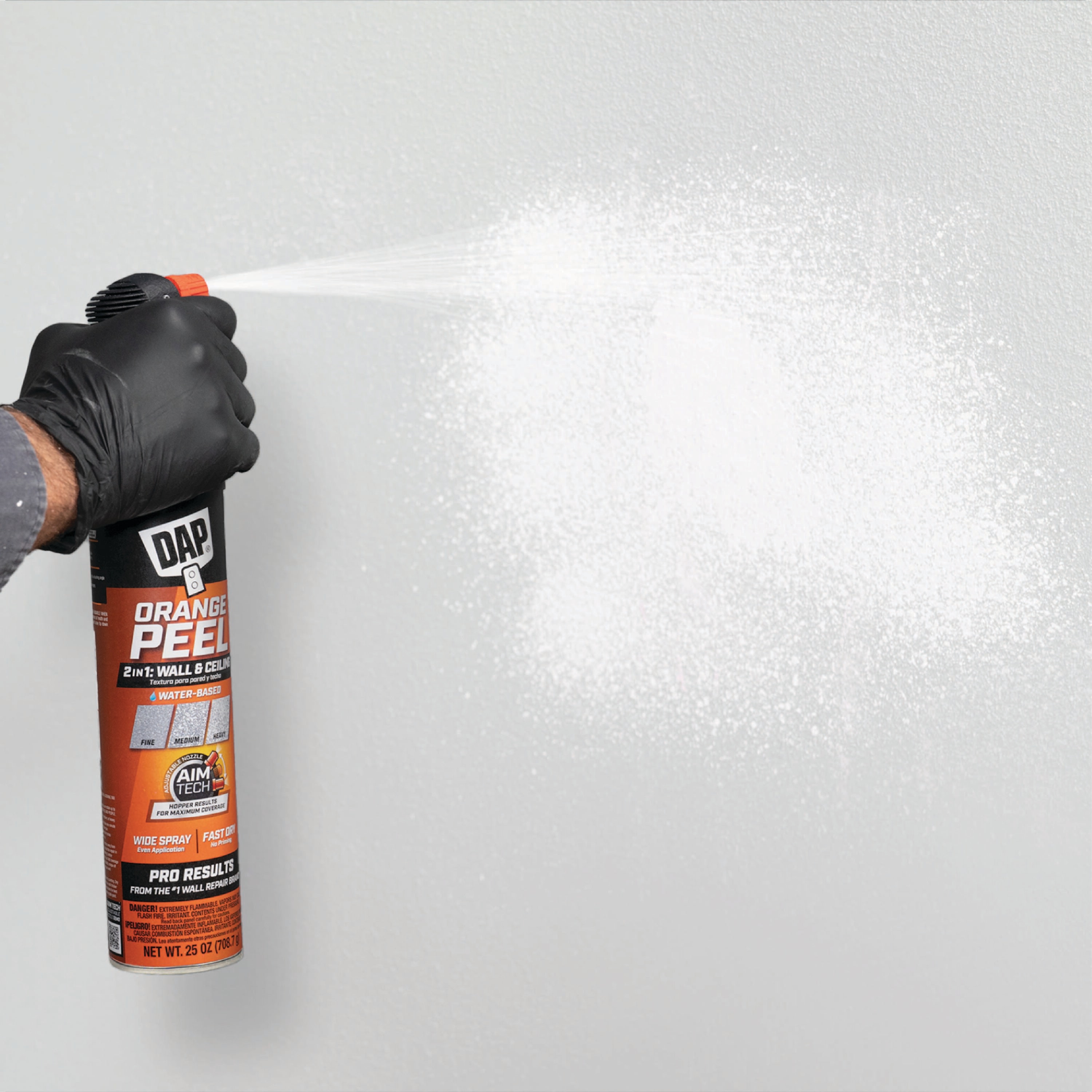 DAP 2in1 25-fl oz White Orange Peel Water-based Wall and Ceiling Texture  Spray in the Wall & Ceiling Textures department at Lowes.com