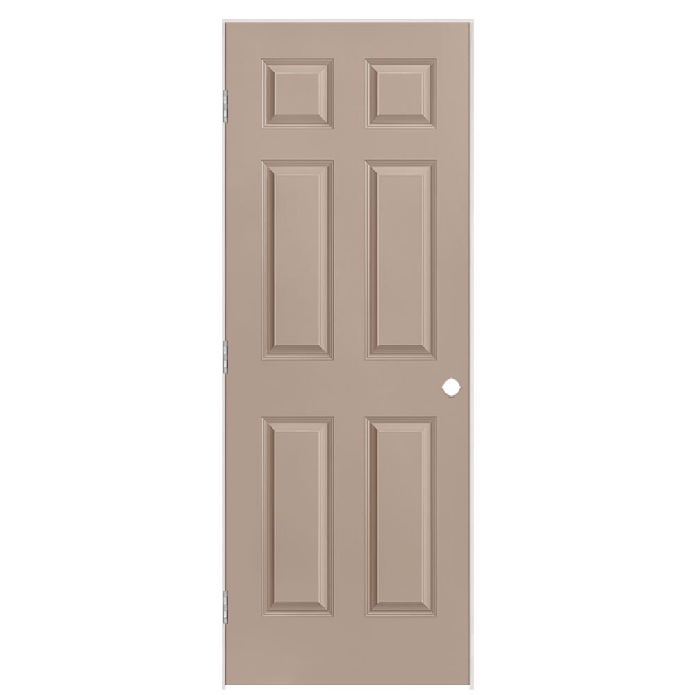 Masonite 1317370 30-in x 80-in Sandpiper Solid core 6-panel Right hand Smooth Prefinished Molded composite Flat Jamb Single Prehung Interior Door