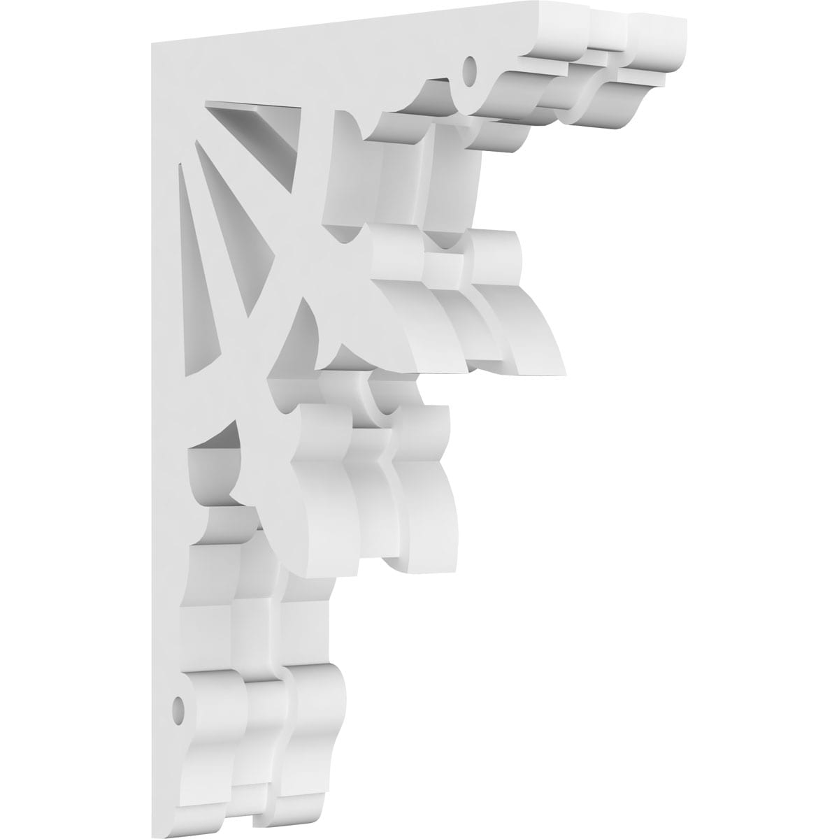 Ekena Millwork CORP01X04X07RL 1.875-in x 4.5-in x 7-in Riley Unfinished White PVC Paintable Corbel