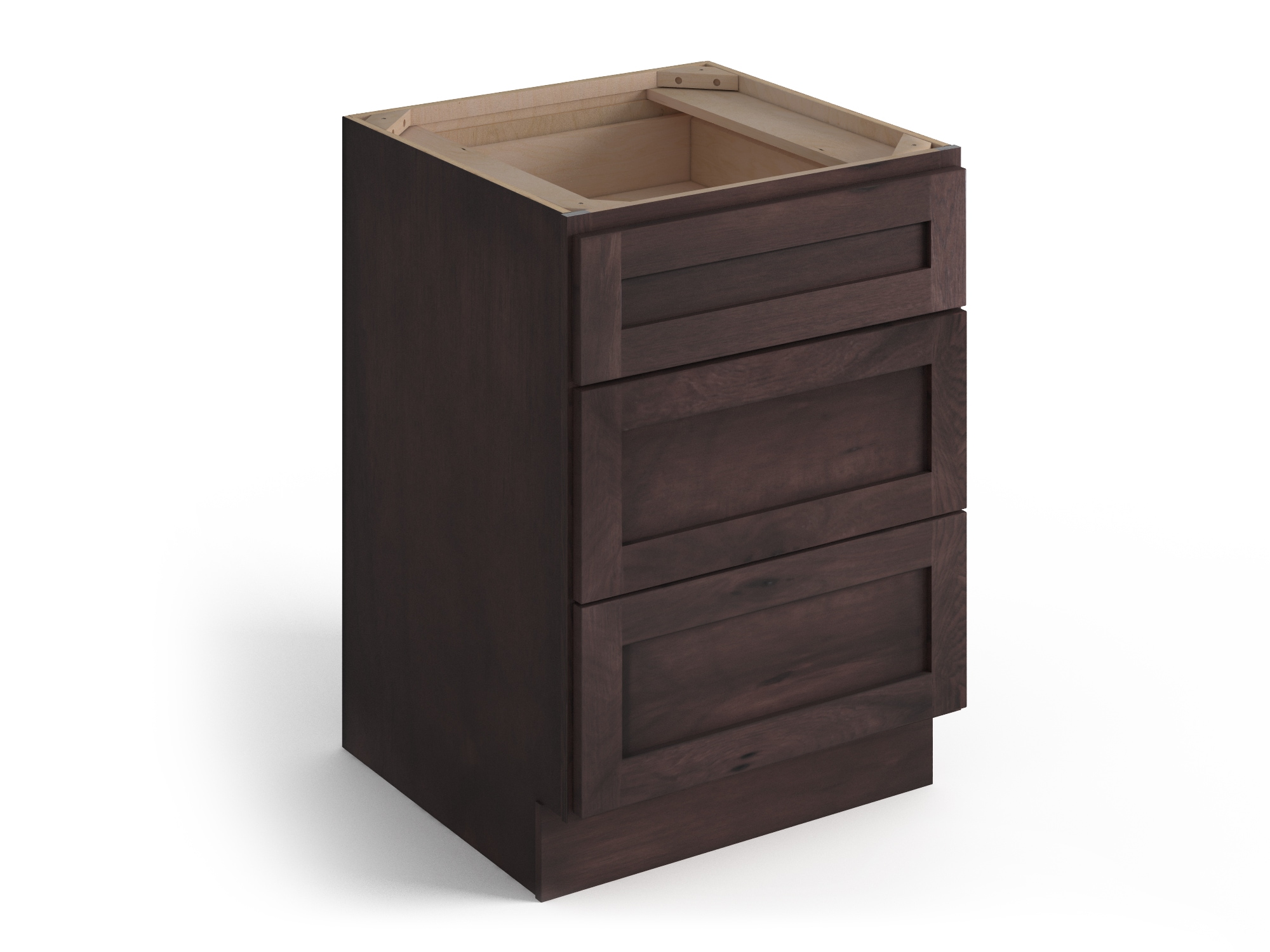 Valleywood Cabinetry 30-in W x 34.5-in H x 24-in D Rustic Hickory 2-Drawer Base Ready To Assemble Plywood Cabinet (Flat Panel Style)