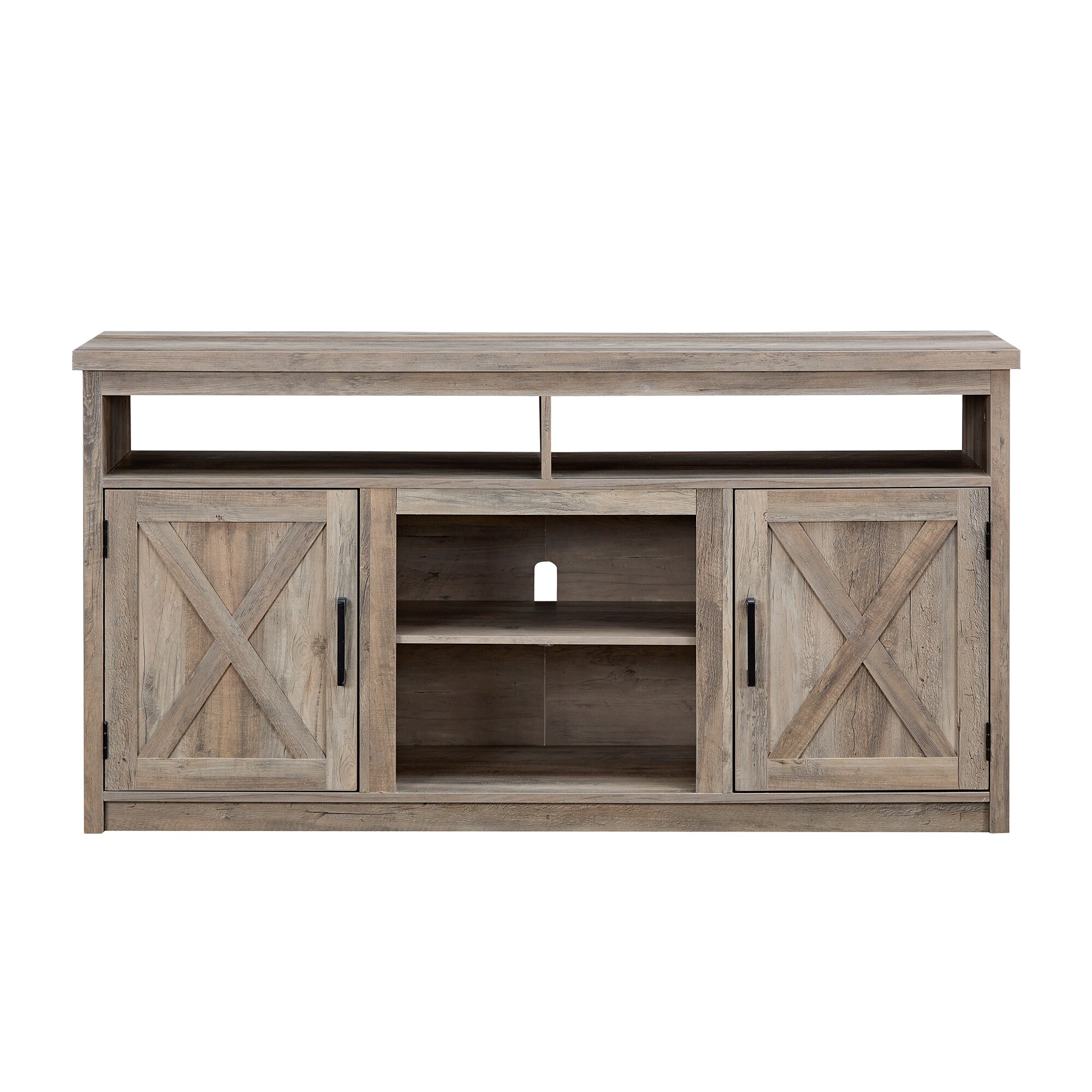 SINOFURN SYC500018GY Farmhouse/Rustic Gray Wash TV cabinet ( Accommodates TVs up to 65-in )
