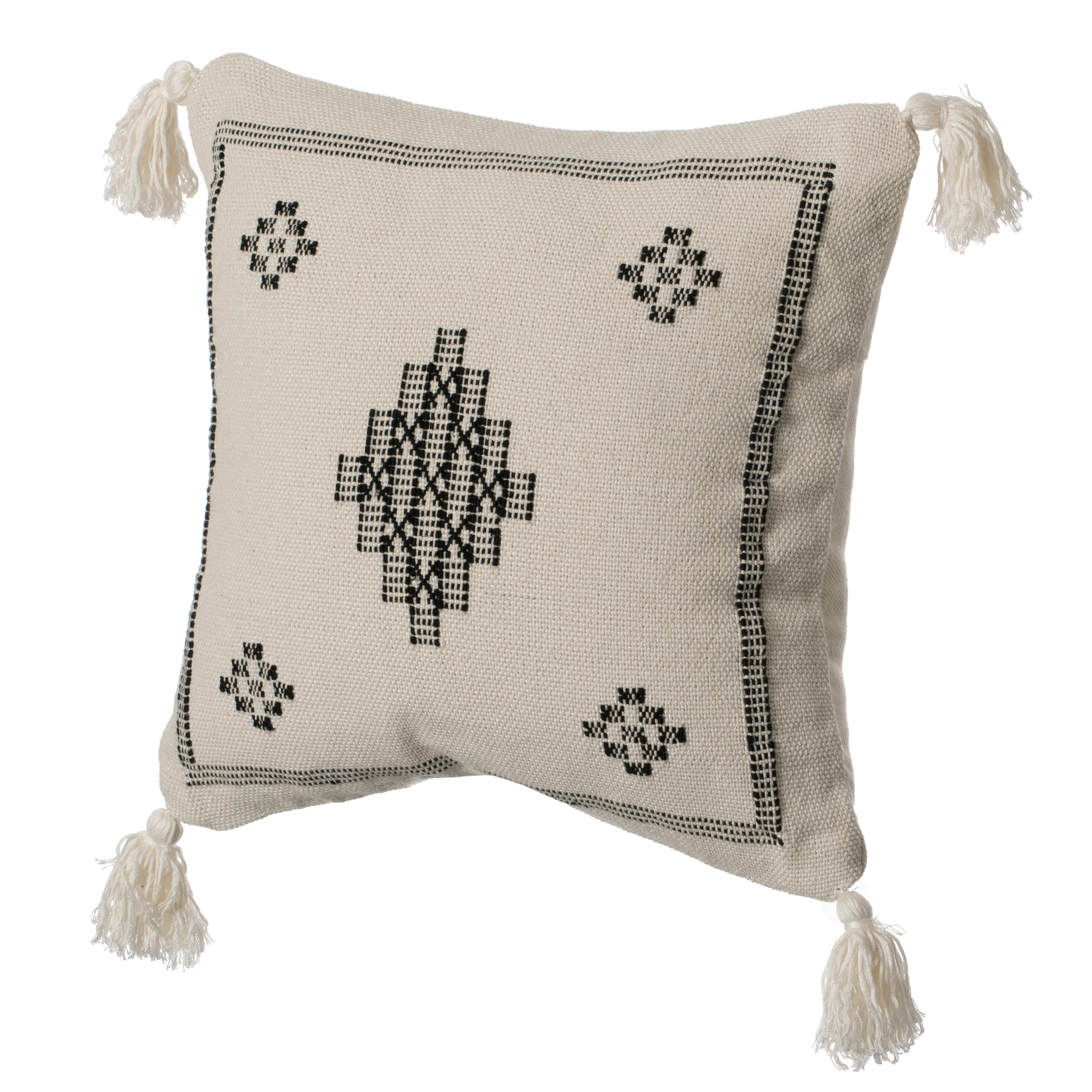 Deerlux QI004298.BK.K 16-in x 16-in Black Square Indoor Decorative Pillow