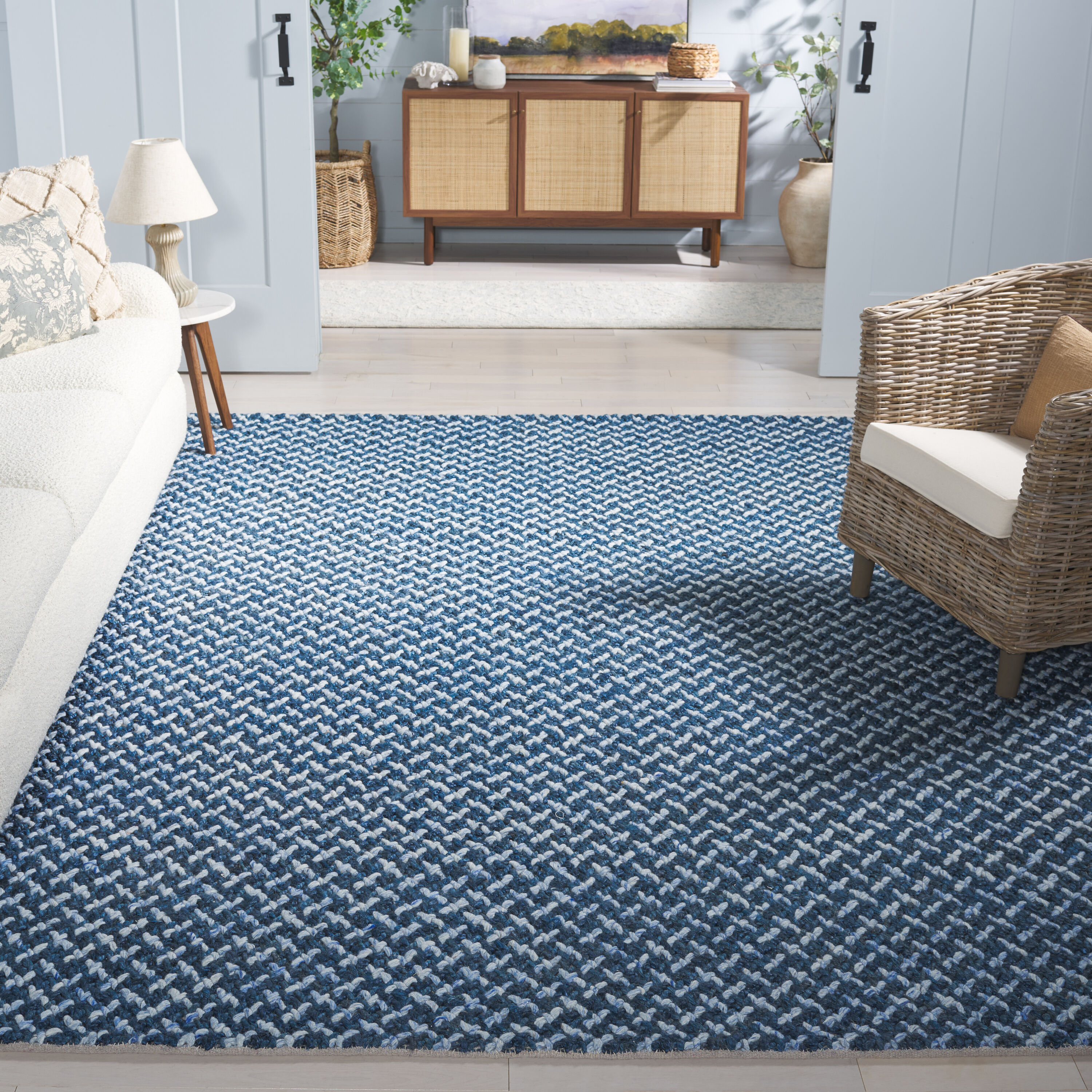  Natural Fiber Couture 104 Blue/Light Gray Contemporary 6ft x 9ft Medium Rectangle Rug