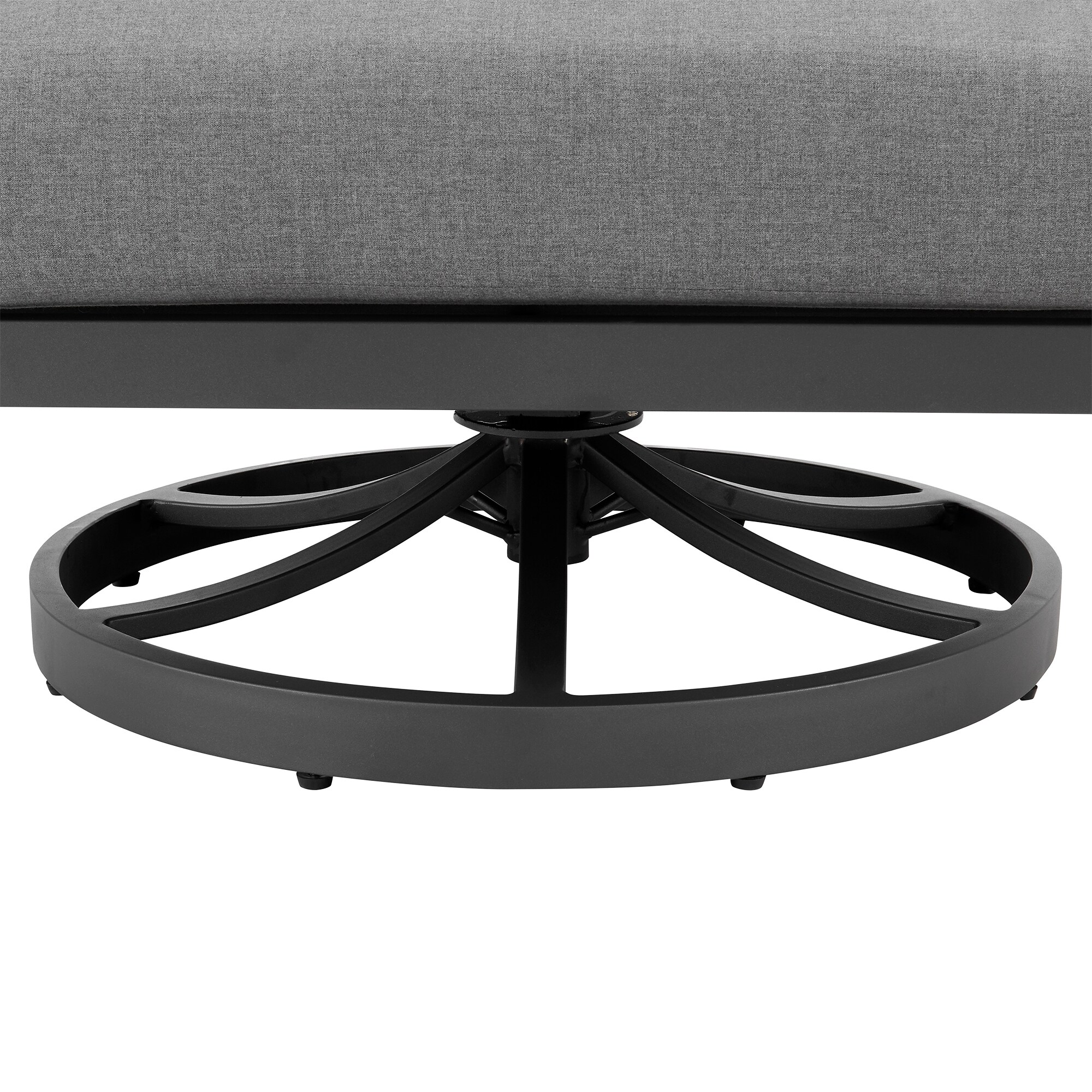 Zella 33" Light Gray Aluminum Swivel Patio Armchair with Cushions