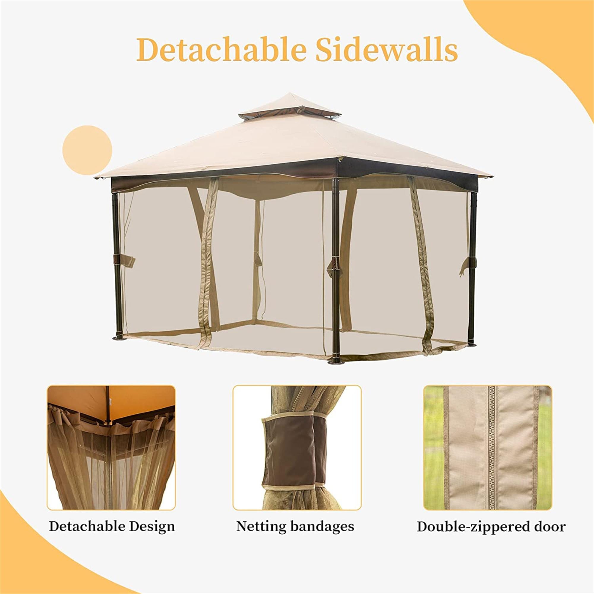 BABOOM BOM-12528-OR Wood-Resin-Gazebos - View #4