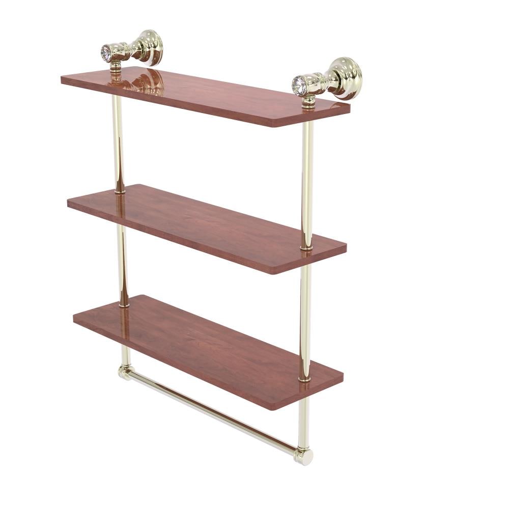 Allied Brass CC-5-16-TB-IRW-PNI Carolina Crystal Polished Nickel 3 -Tier Wall mount Bathroom Shelf ( 16-in x 19.7-in x 5-in )