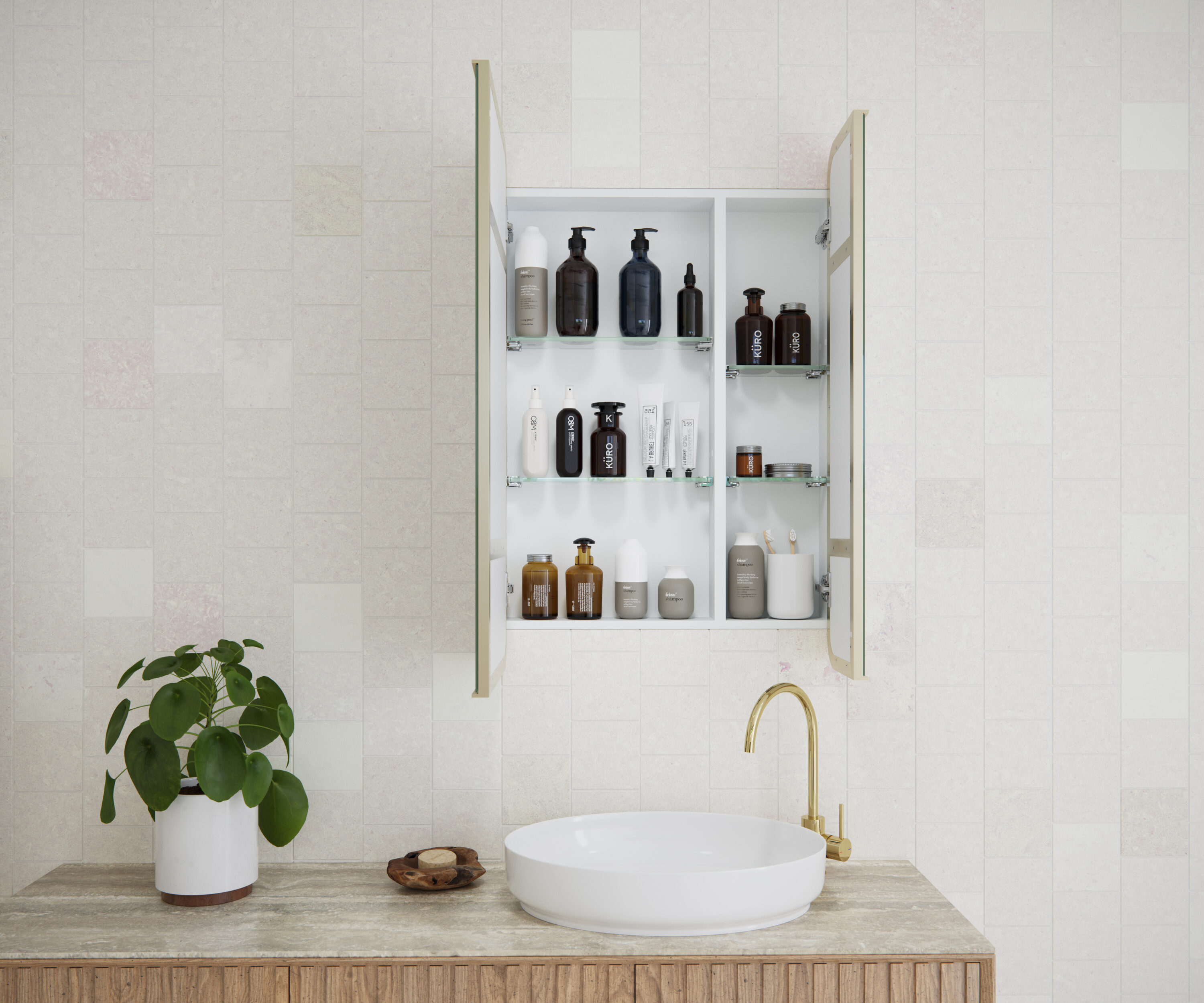 Glass Warehouse SC2-SQ-24X36-SB Bathroom-Medicine-Cabinets - View #3
