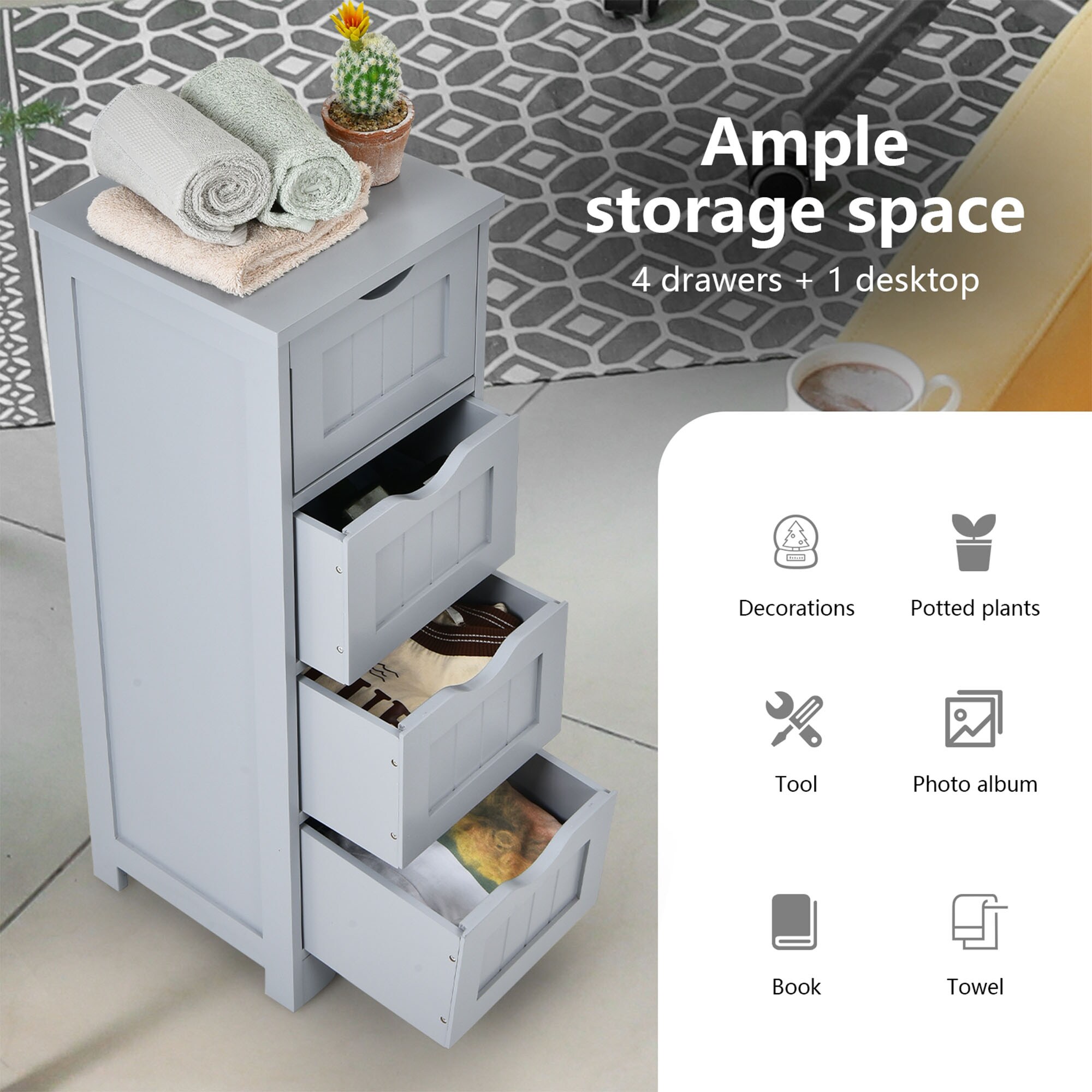 WELLFOR OUJ66969GR Linen-Cabinets - View #8