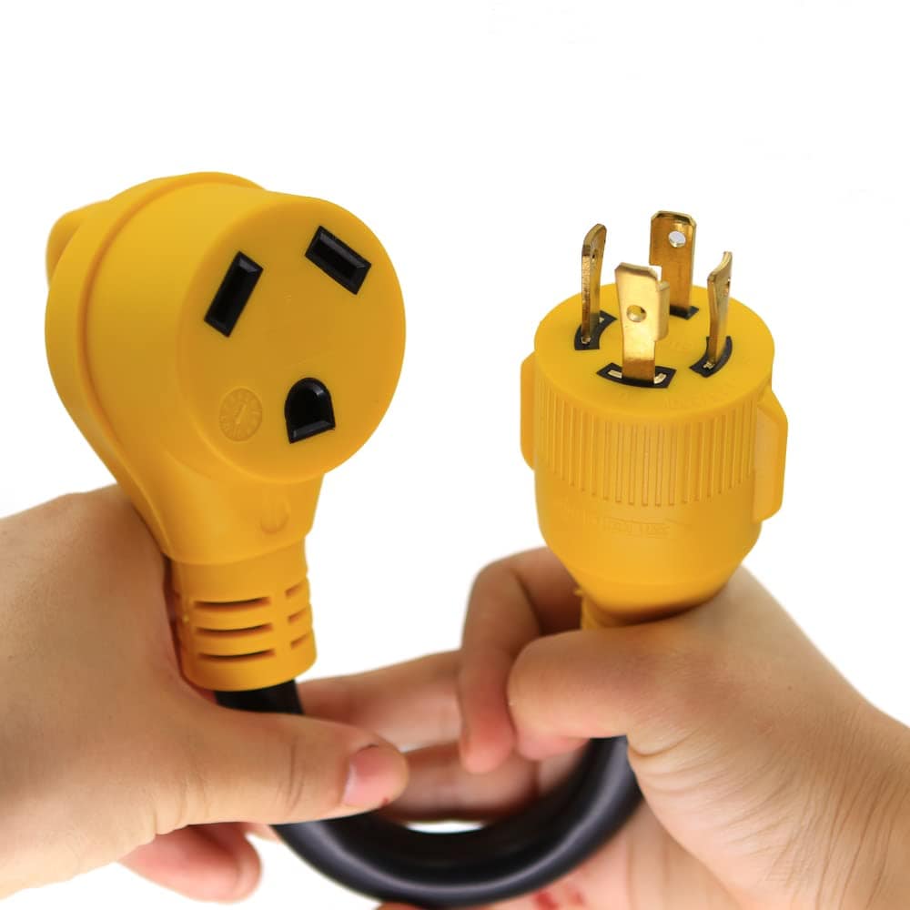 Yichuhaoxi 30 Amp Generator to RV Power Adapter 4 Prong 125 250V Male Locking Plug to Run 30A RV Camper Trailer NEMA L14 30P to TT 30R RV #LYI0730Y077