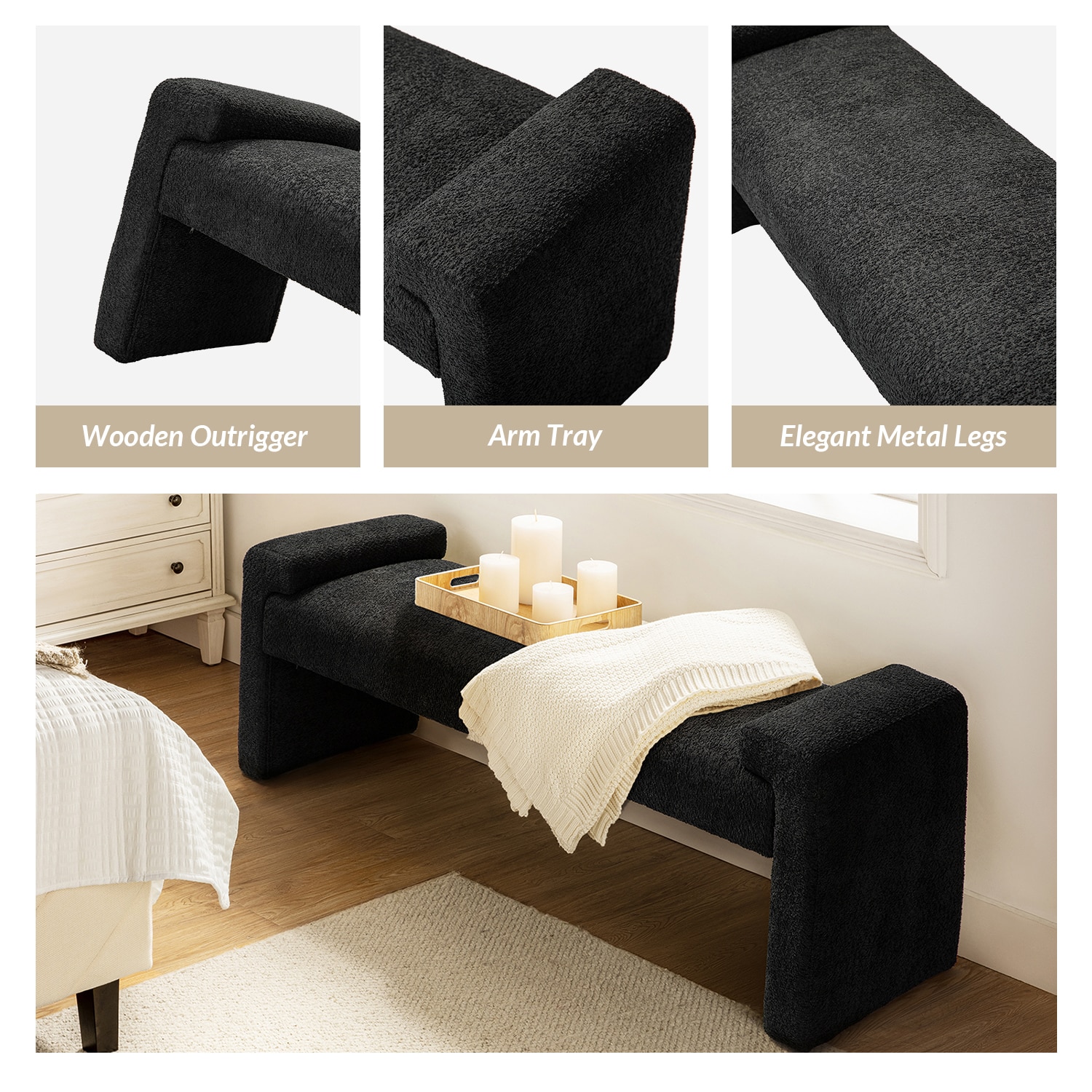 14 Karat Home BEJK0788-BLK bench - View #5