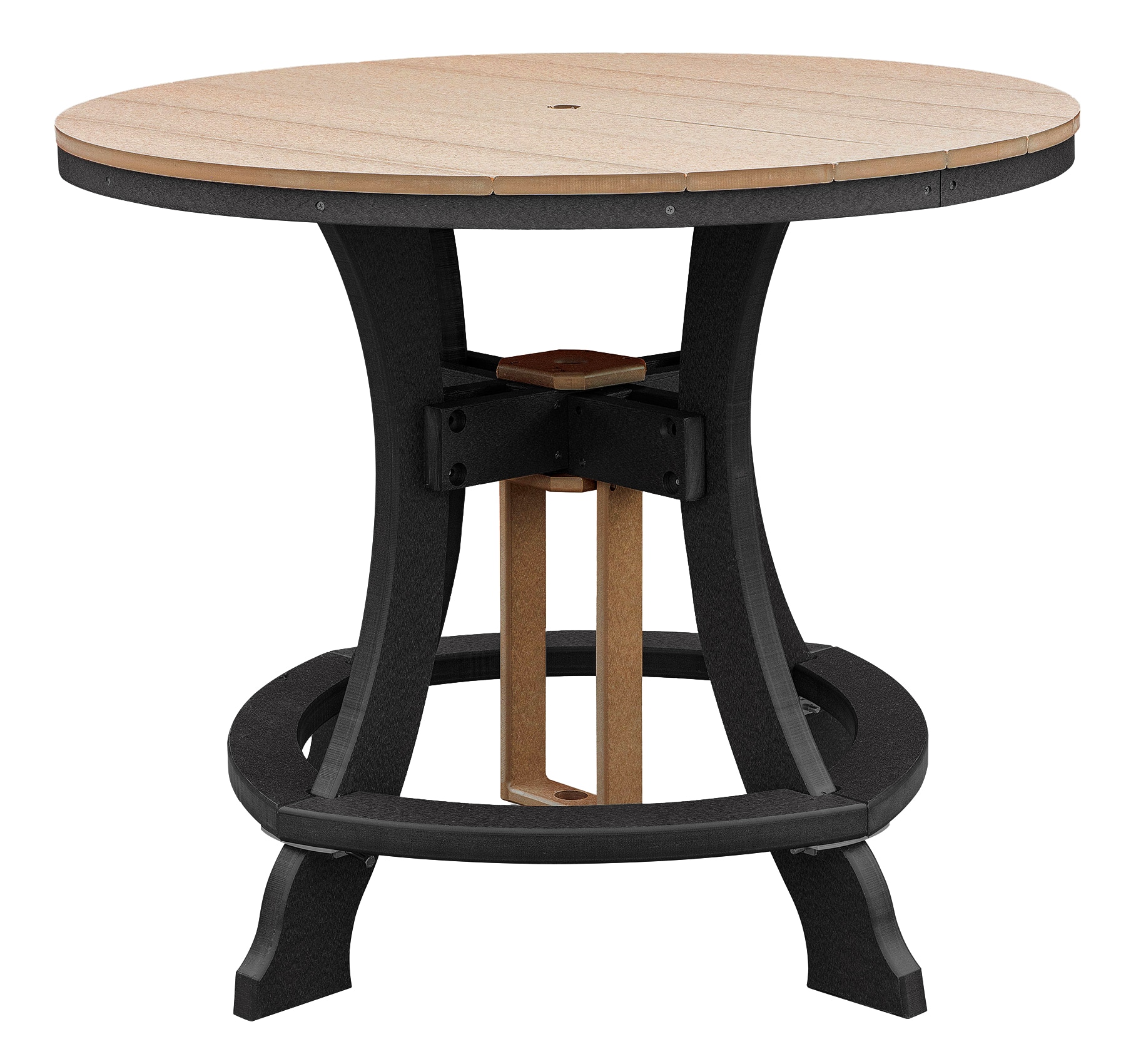 Cedar and Black Recycled Poly Resin 4-Person Outdoor Dining Set
