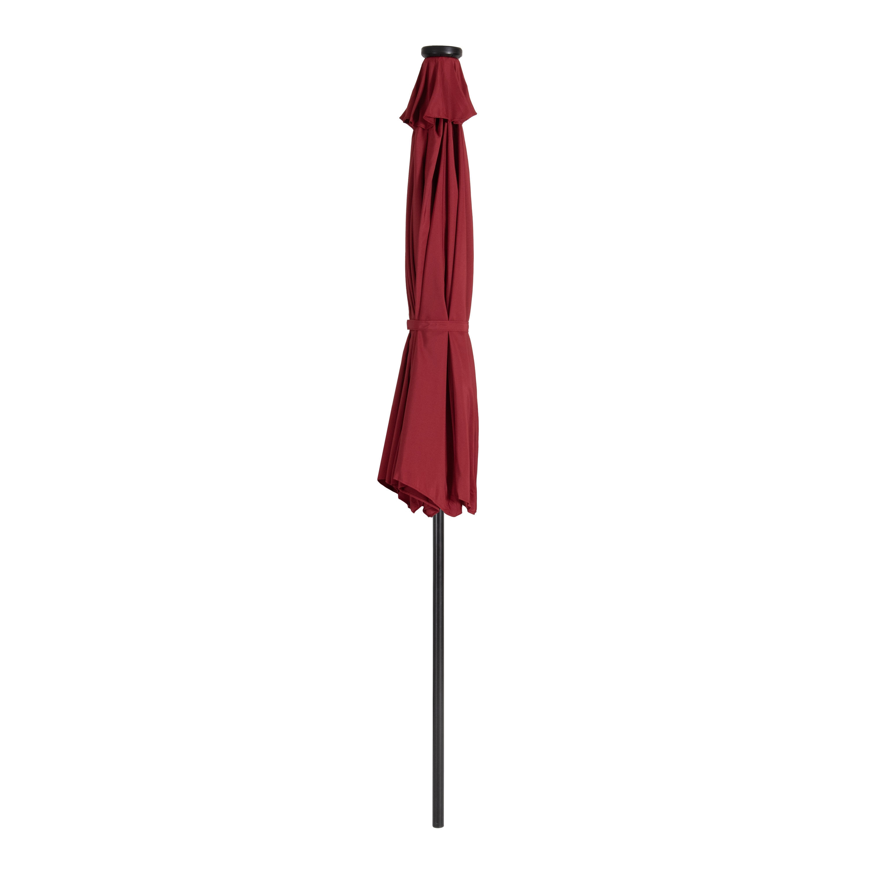 CorLiving 9-ft Steel Red Push-button Tilt Market Patio Umbrella with ...