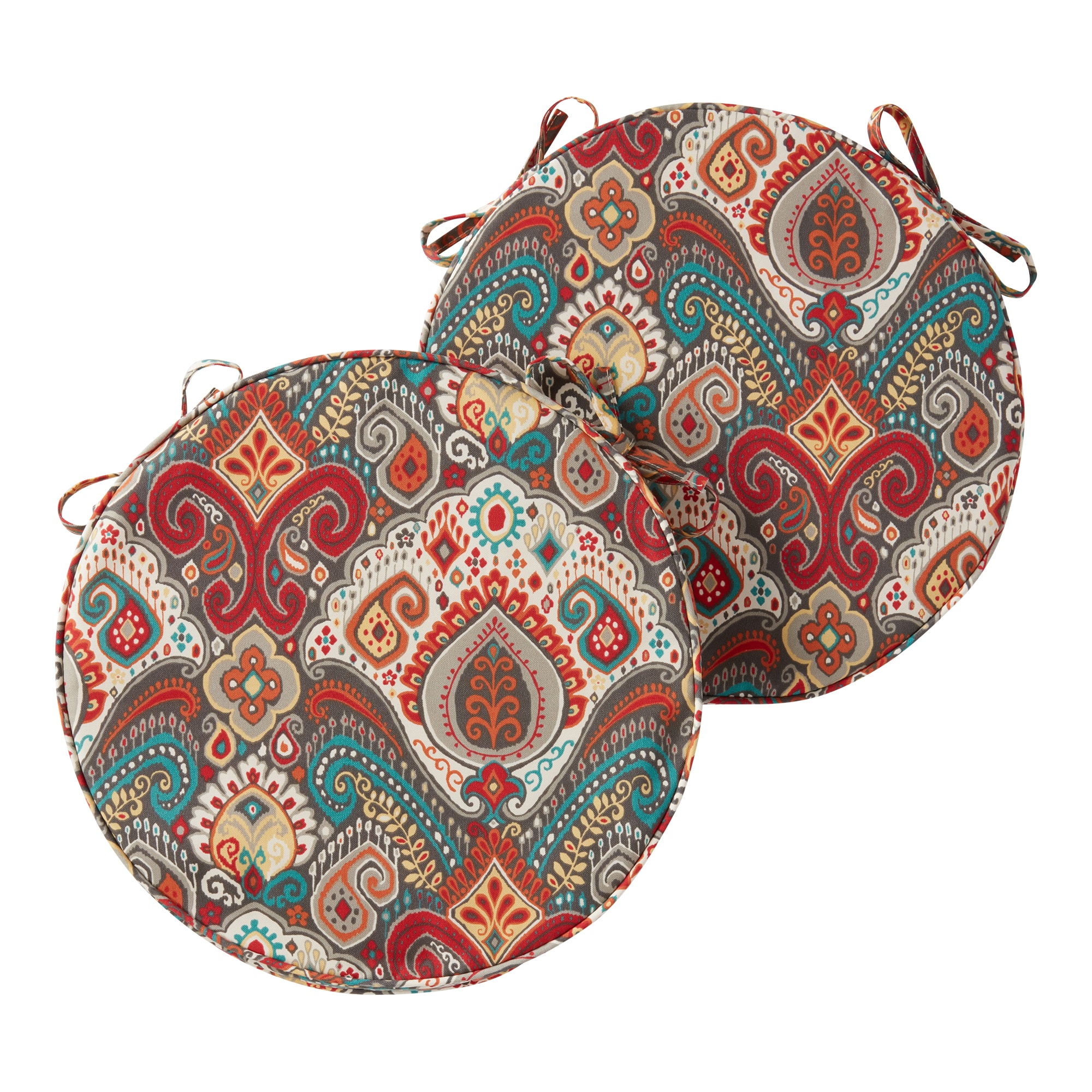Greendale Home Fashions OP1150S2-ASBURYPARK Round Outdoor 18-in x 18-in 2 -Piece Asbury Park Patio chair cushion
