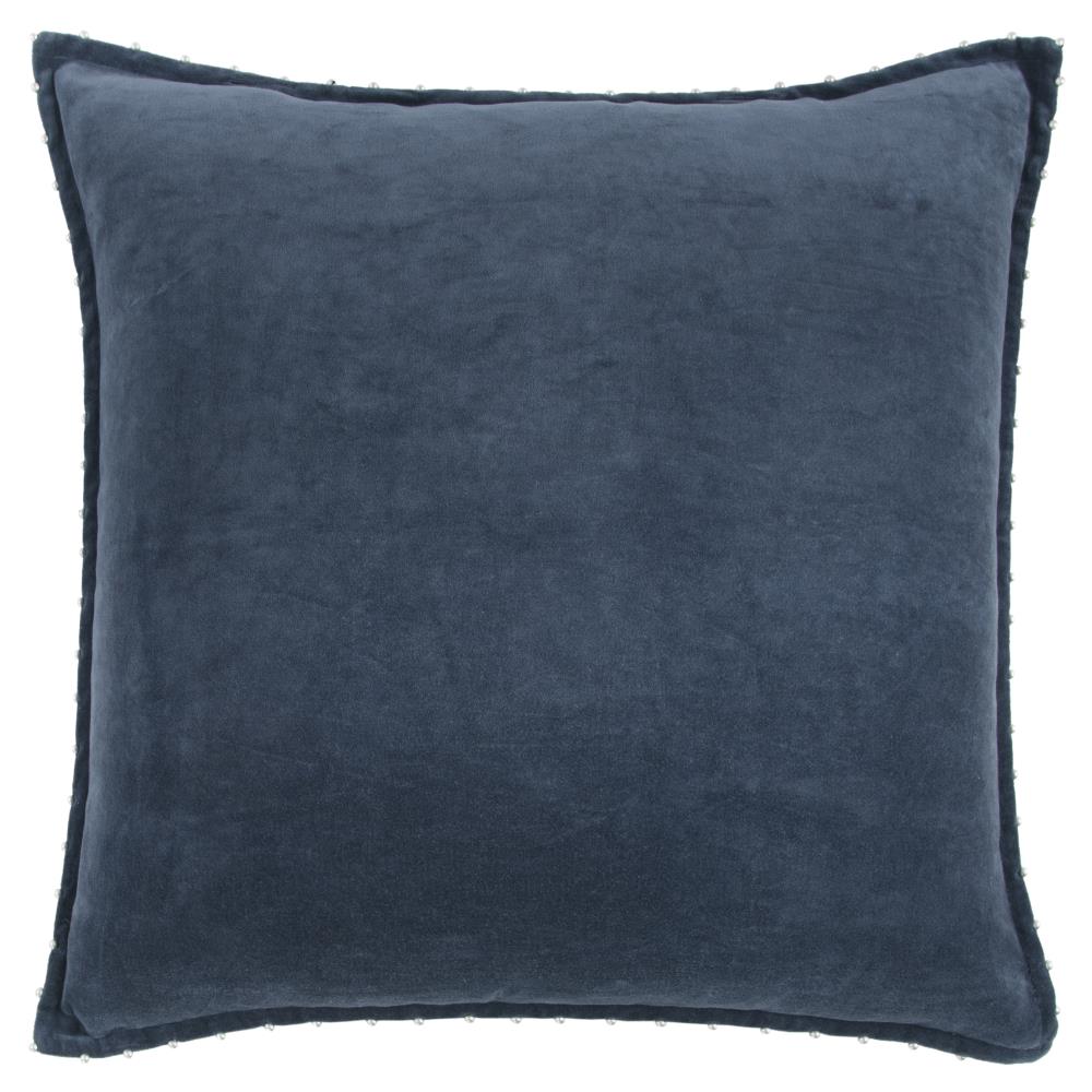 Rizzy Home T13194 Poly filled pillow 22-in x 22-in Indigo Square Indoor Decorative Pillow