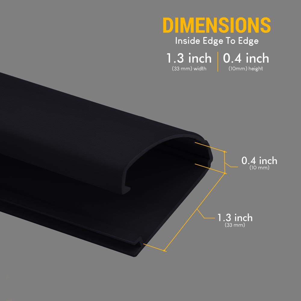 Fleming Supply 5-Piece J-Channel Cord Concealer Kit - Black